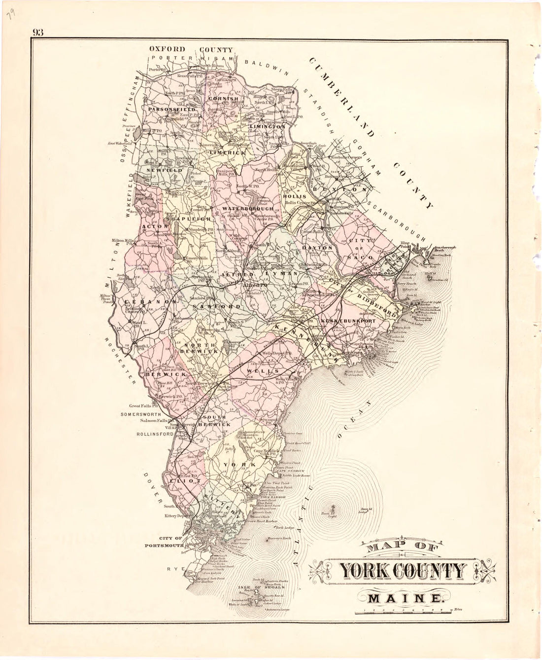 This old map of Map of York County Maine from Colby&