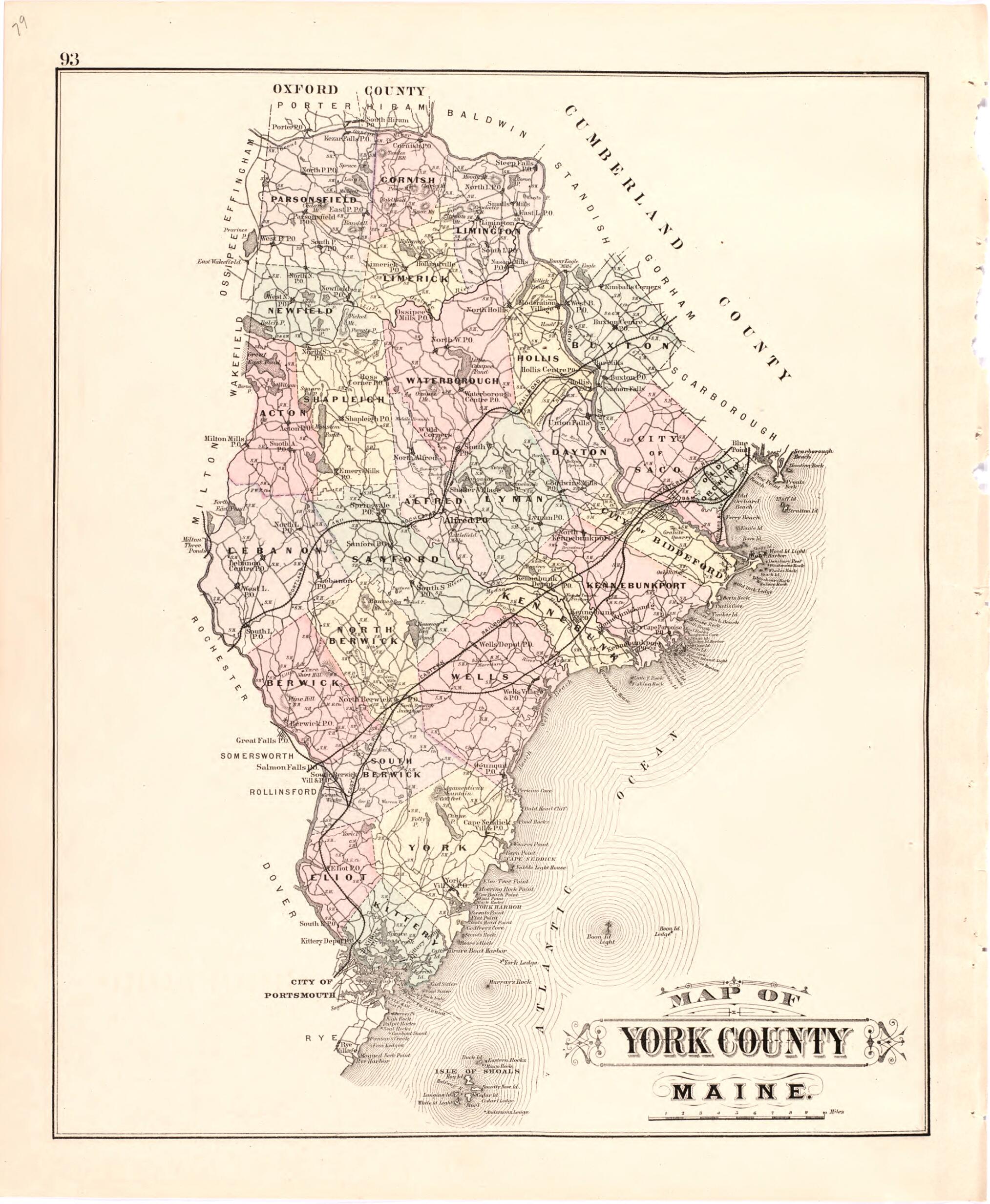 This old map of Map of York County Maine from Colby&