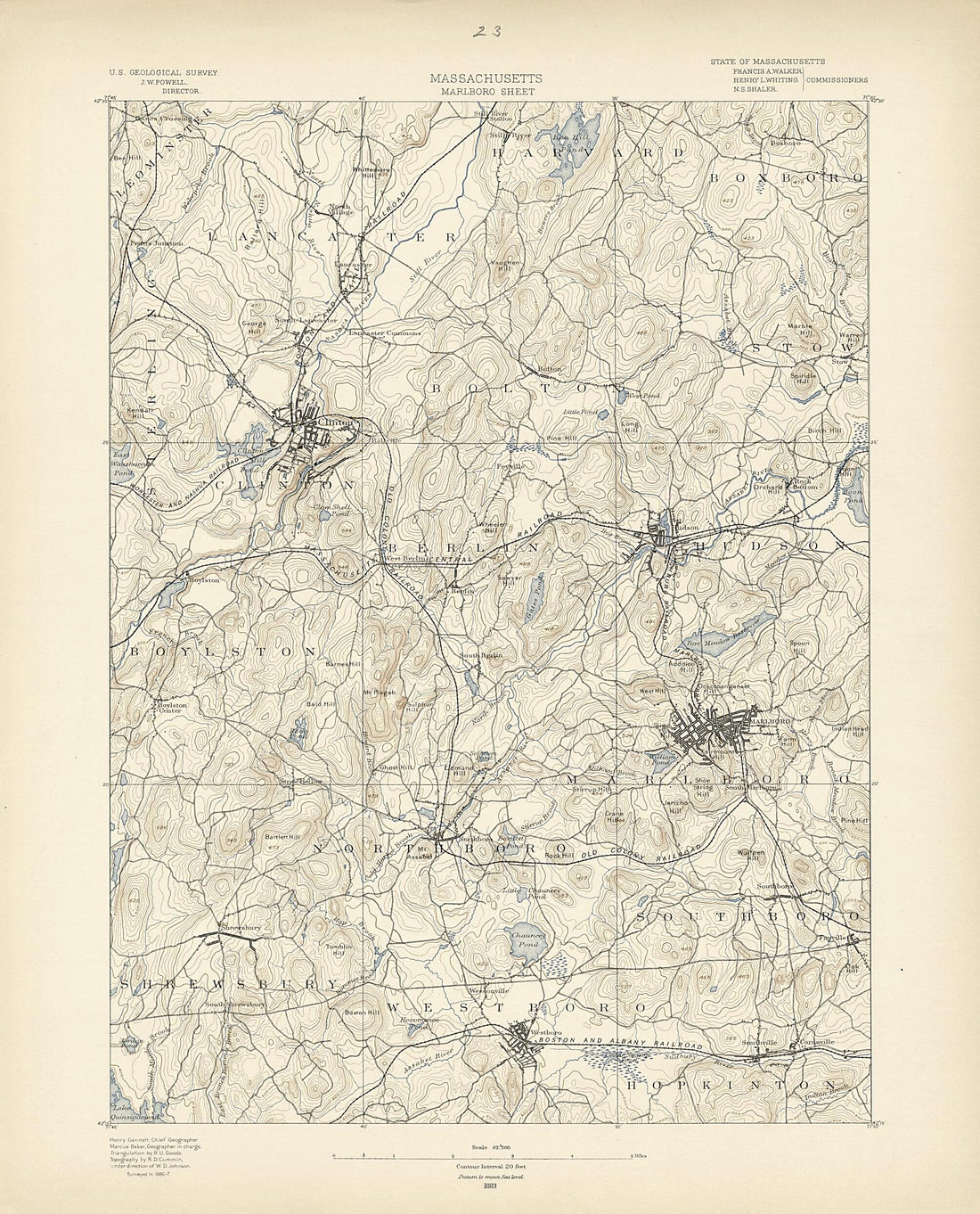 This old map of Massachusetts, Marlboro Sheet from Atlas of Massachusetts, 1884-from 1890 from 1890 was created by Massachusetts. Topographical Survey Commission in 1890