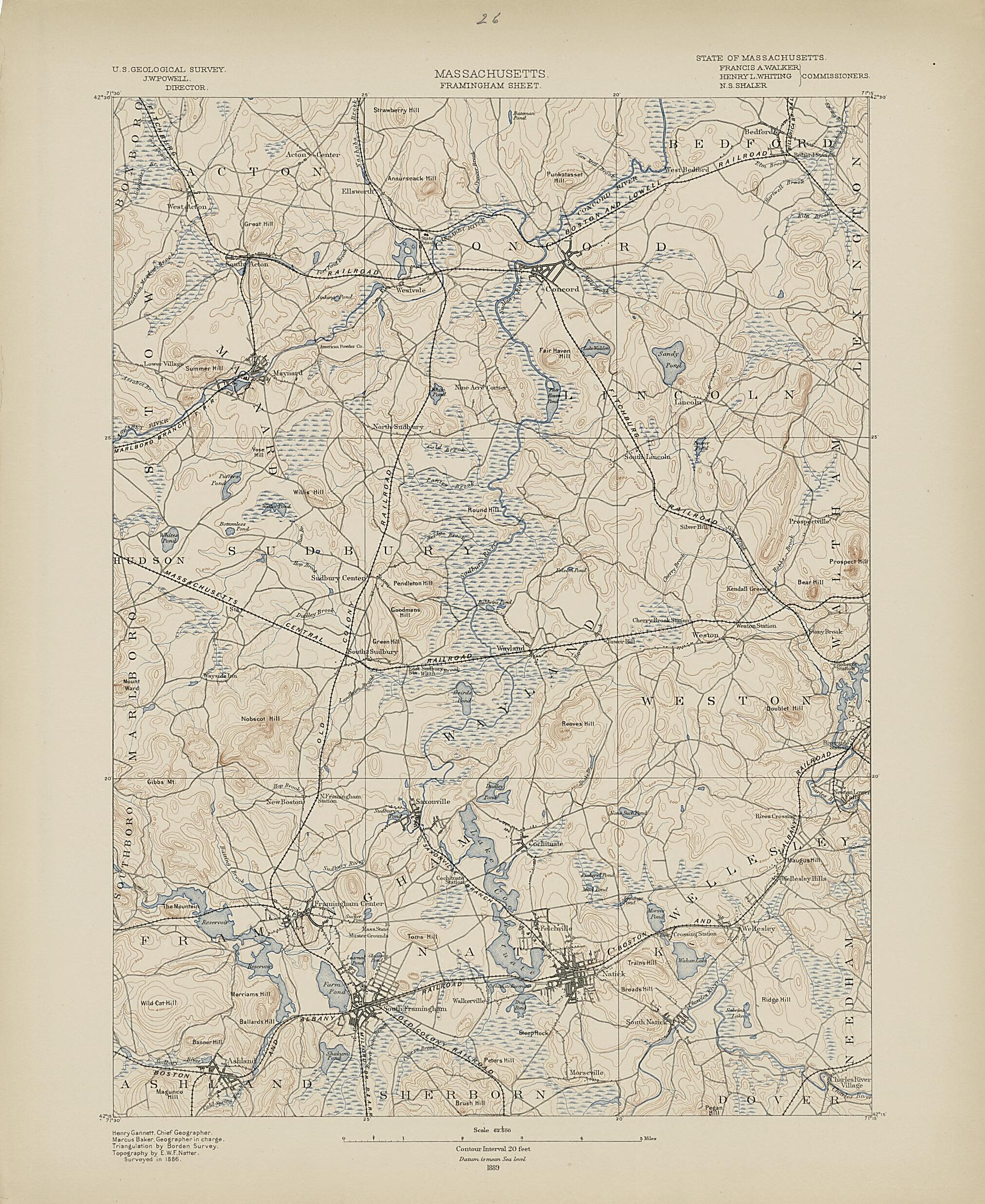 This old map of Massachusetts, Framingham Sheet from Atlas of Massachusetts, 1884-from 1890 from 1890 was created by Massachusetts. Topographical Survey Commission in 1890