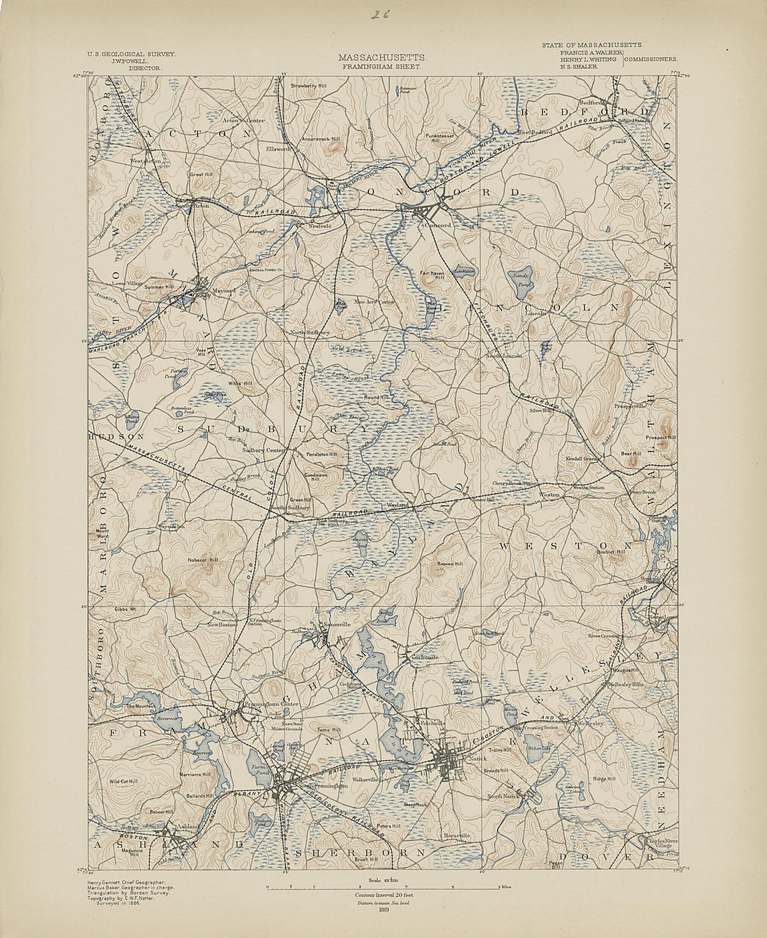This old map of Massachusetts, Framingham Sheet from Atlas of Massachusetts, 1884-from 1890 from 1890 was created by Massachusetts. Topographical Survey Commission in 1890
