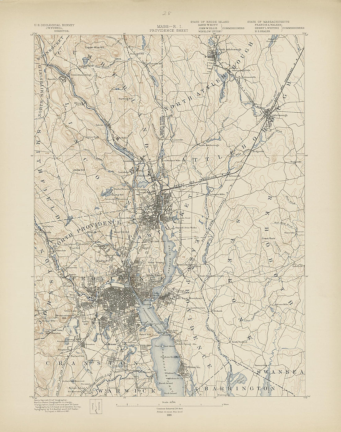 This old map of Massachusetts - Rhode Island, Providence Sheet from Atlas of Massachusetts, 1884-from 1890 from 1890 was created by Massachusetts. Topographical Survey Commission in 1890