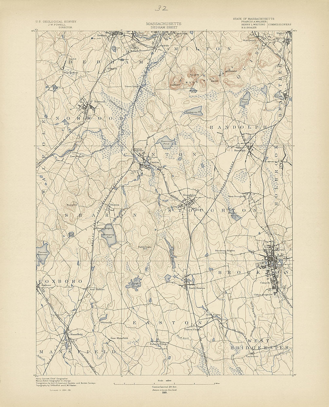 This old map of Massachusetts, Dedham Sheet from Atlas of Massachusetts, 1884-from 1890 from 1890 was created by Massachusetts. Topographical Survey Commission in 1890