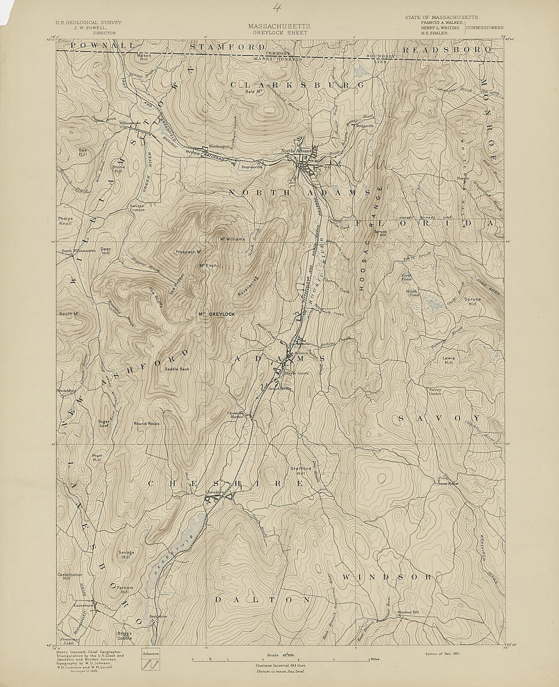 This old map of Massachusetts, Greylock Sheet from Atlas of Massachusetts, 1884-from 1890 from 1890 was created by Massachusetts. Topographical Survey Commission in 1890