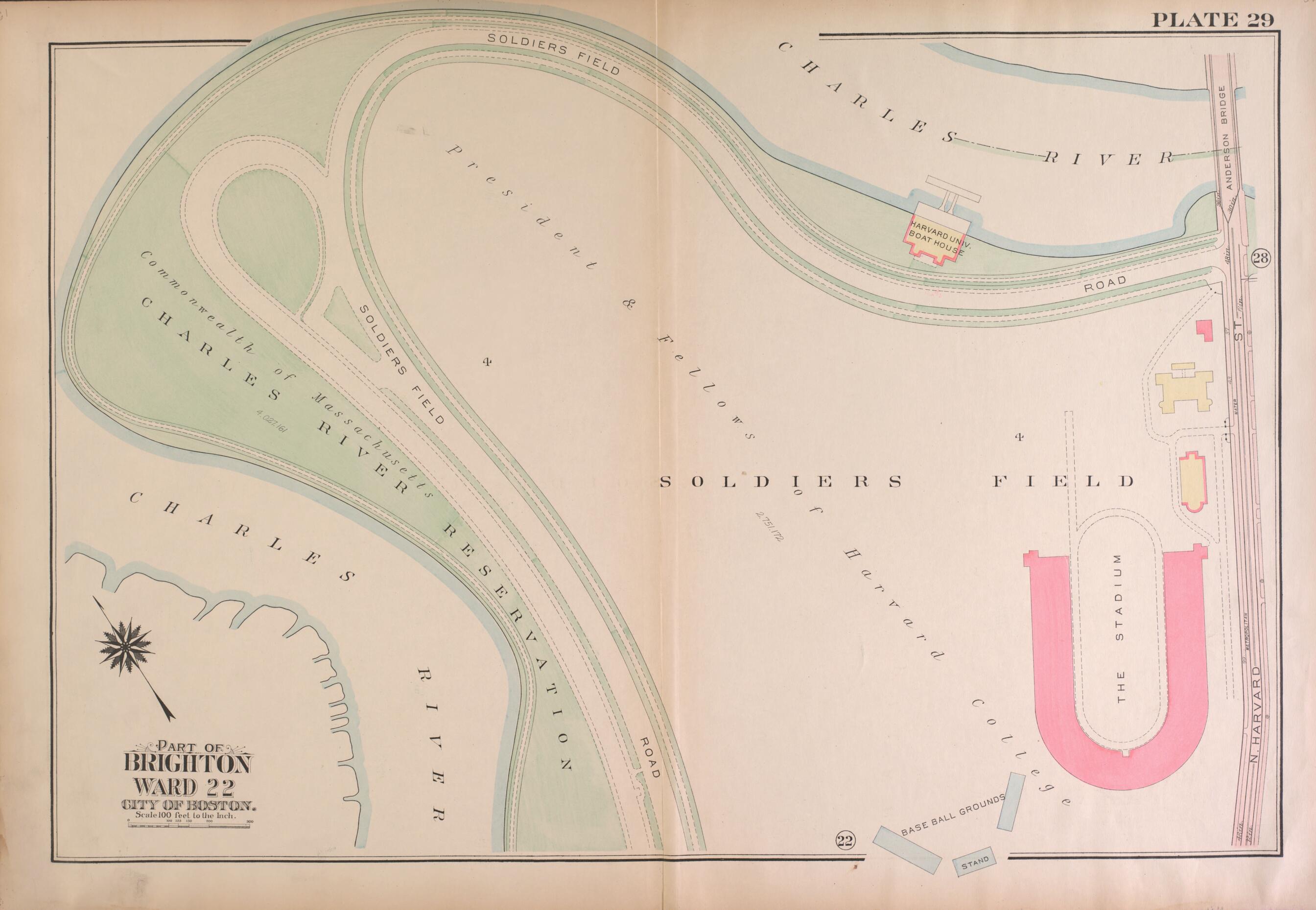 This old map of Part of Brighton, Ward 22 - Plate 29 from Atlas of the City of Boston, Brighton from 1925 was created by G.W. Bromley & Co in 1925