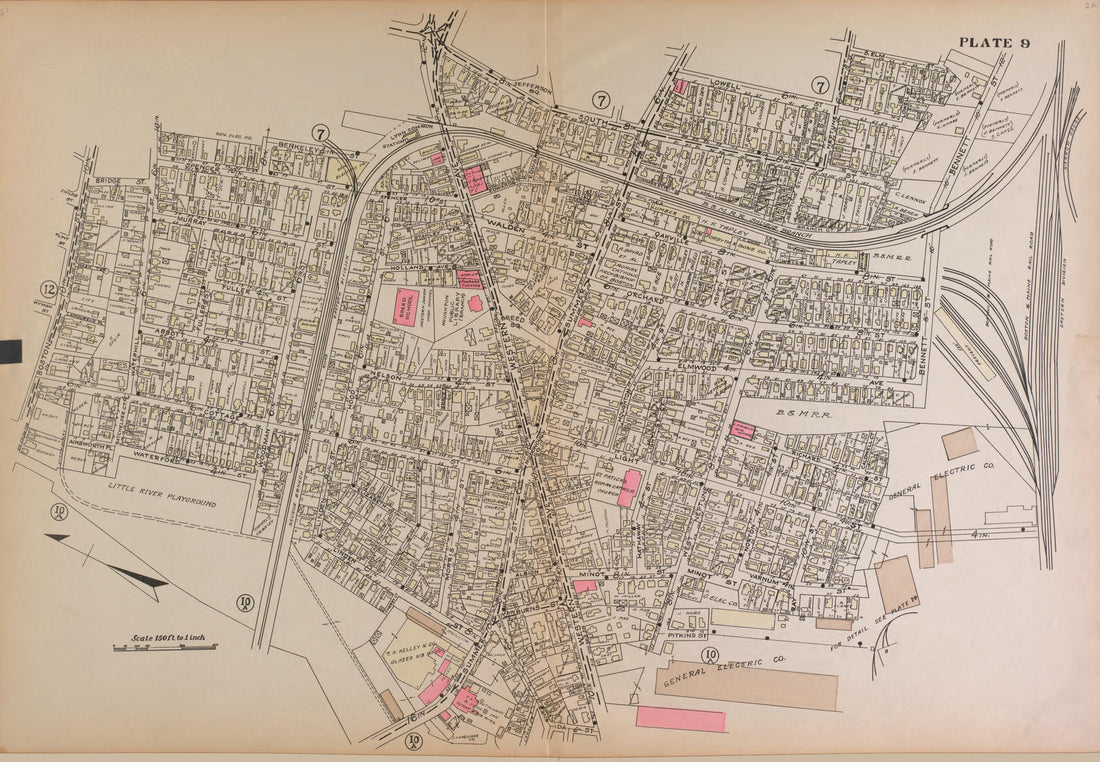 This old map of Lynn, Plate 9 from Atlas of the City of Lynn and the Towns of Swampscott, Saugus and Nahant, Massachusetts from 1924 was created by Harold H. (Harold Hazen) Richards in 1924
