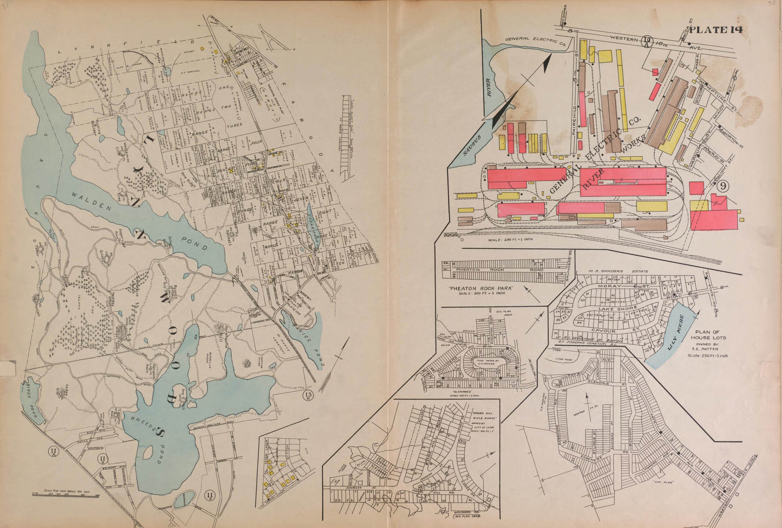 This old map of Swapscott, Plate 14A and 14B from Atlas of the City of Lynn and the Towns of Swampscott, Saugus and Nahant, Massachusetts from 1924 was created by Harold H. (Harold Hazen) Richards in 1924