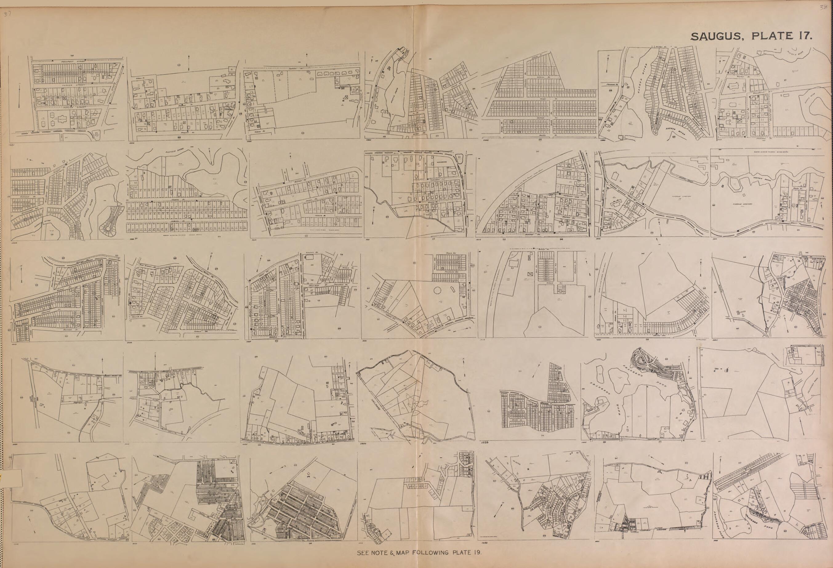 This old map of Saugus, Plate 17 from Atlas of the City of Lynn and the Towns of Swampscott, Saugus and Nahant, Massachusetts from 1924 was created by Harold H. (Harold Hazen) Richards in 1924