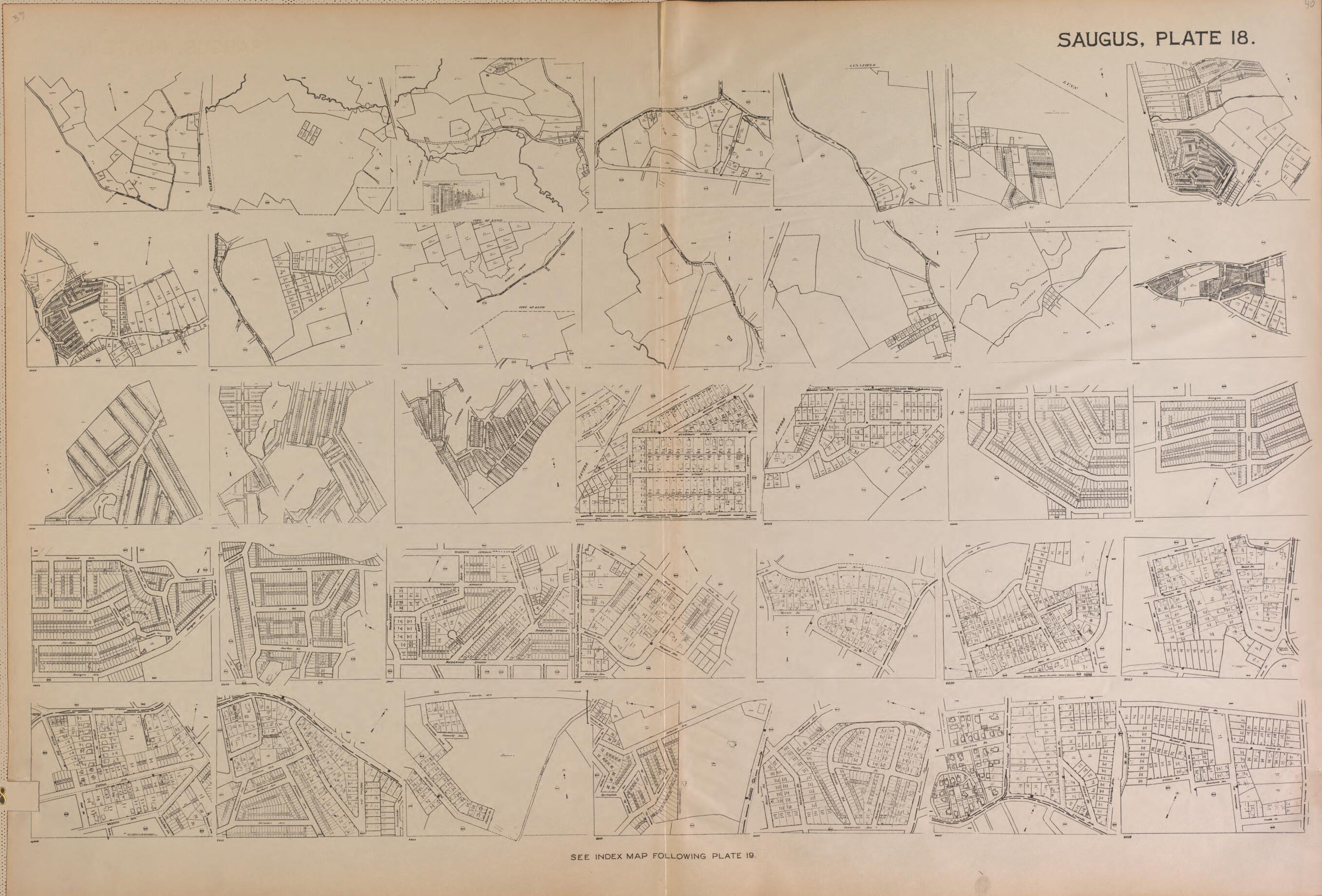 This old map of Saugus, Plate 18 from Atlas of the City of Lynn and the Towns of Swampscott, Saugus and Nahant, Massachusetts from 1924 was created by Harold H. (Harold Hazen) Richards in 1924