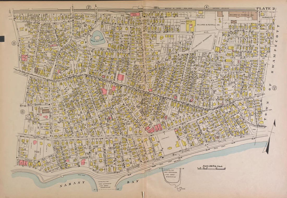 This old map of Lynn, Plate 3 from Atlas of the City of Lynn and the Towns of Swampscott, Saugus and Nahant, Massachusetts from 1924 was created by Harold H. (Harold Hazen) Richards in 1924