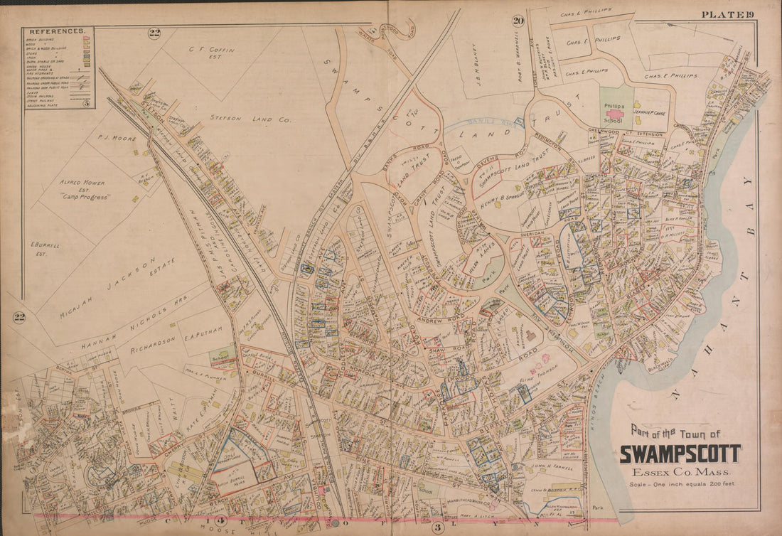 This old map of Swampscott--Plate 19 from Atlas of the City of Lynn, Massachusetts from 1897 was created by D. J. Lake in 1897