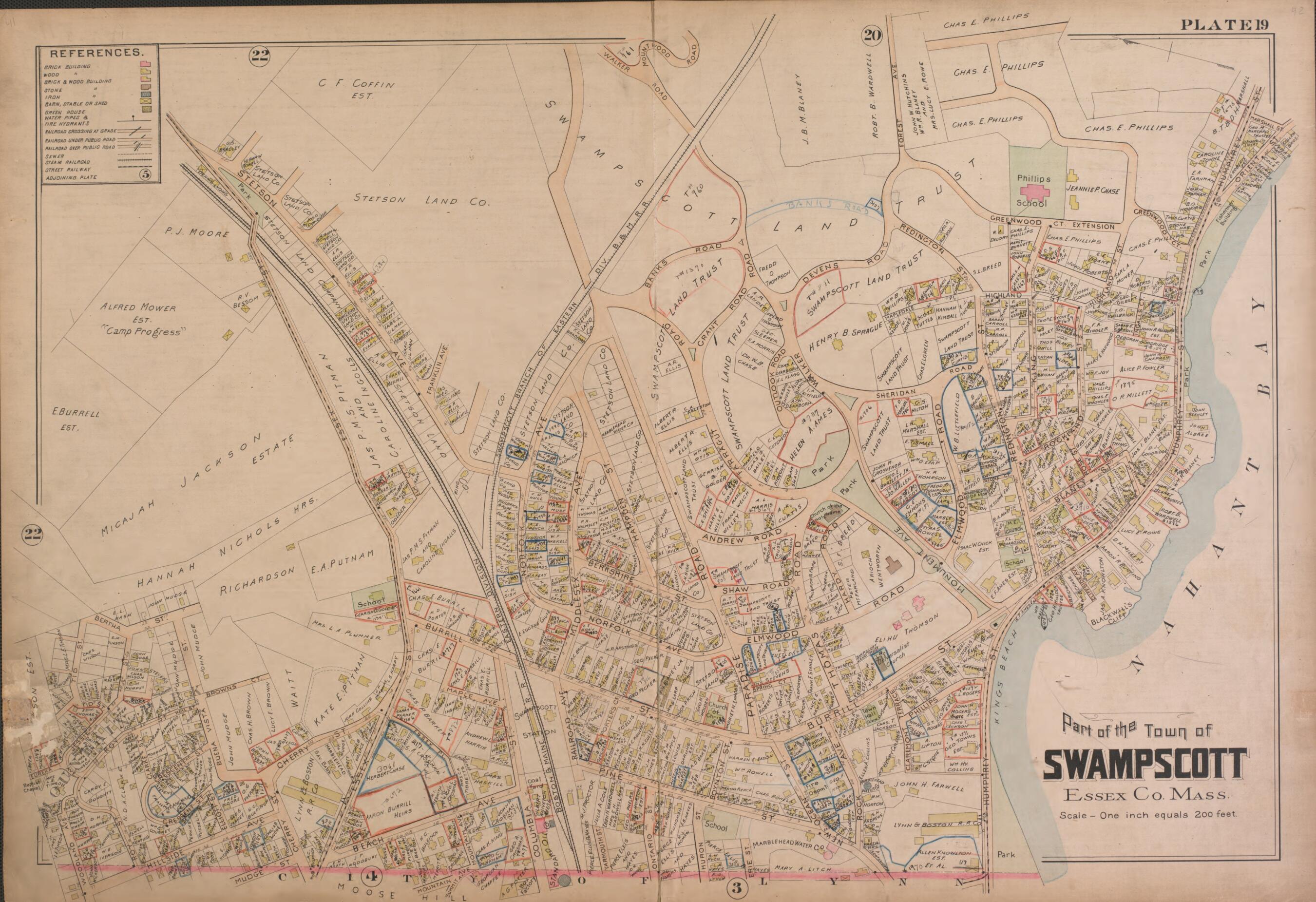 This old map of Swampscott--Plate 19 from Atlas of the City of Lynn, Massachusetts from 1897 was created by D. J. Lake in 1897