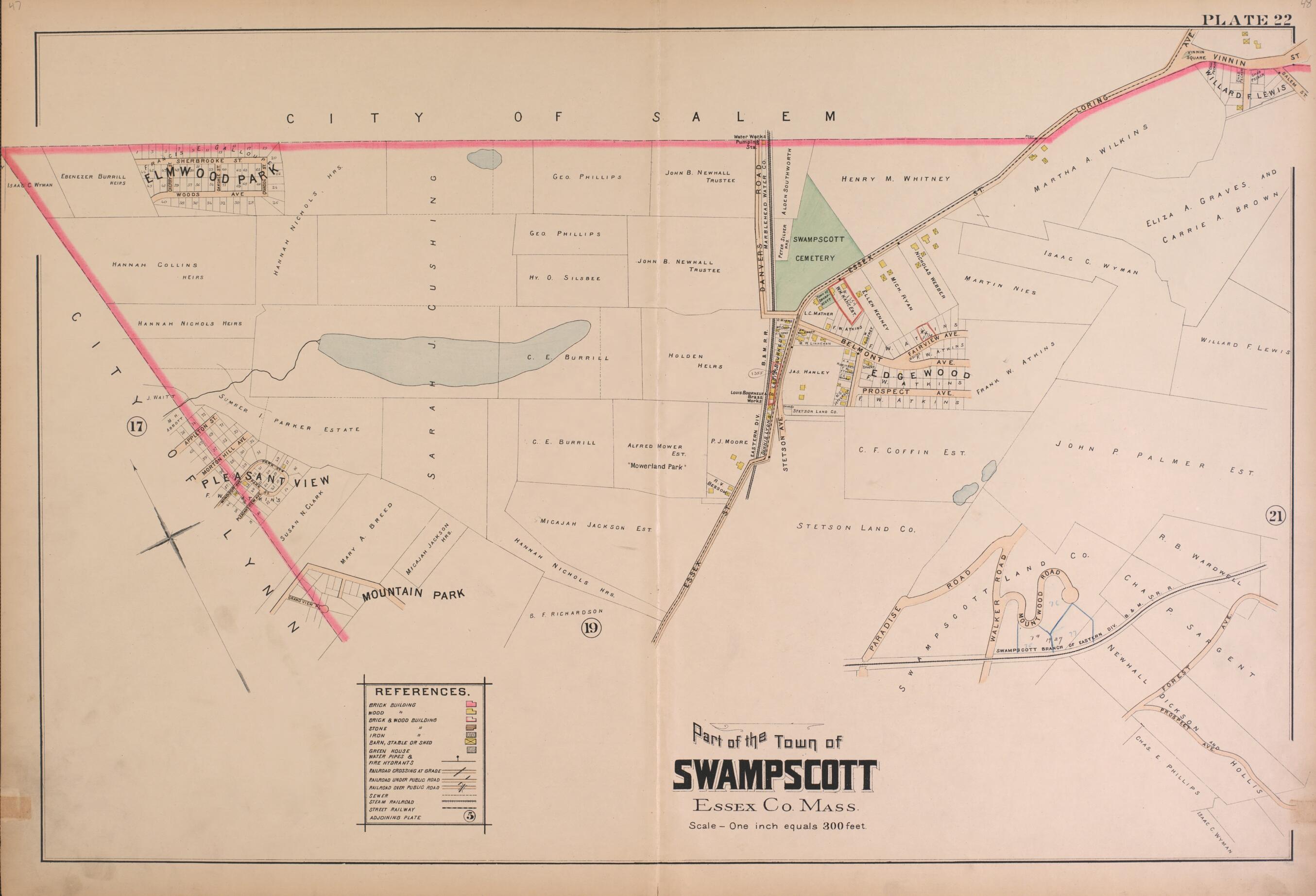 This old map of Swampscott--Plate 22 from Atlas of the City of Lynn, Massachusetts from 1897 was created by D. J. Lake in 1897