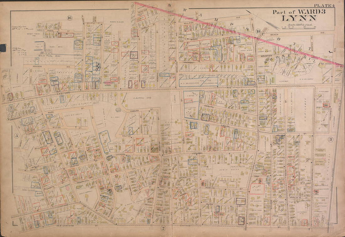 This old map of Lynn--Plate 4 from Atlas of the City of Lynn, Massachusetts from 1897 was created by D. J. Lake in 1897