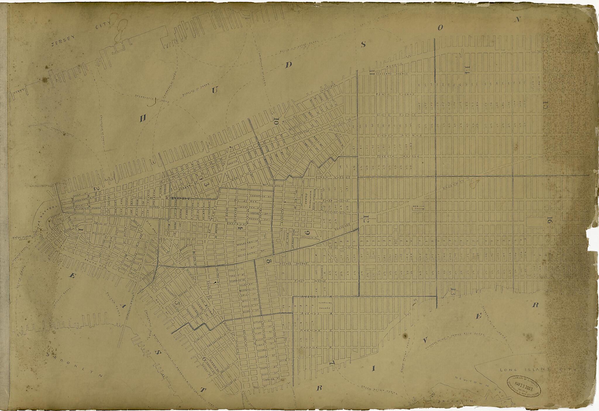 This old map of Hudson River, East River & Surrounding Area from Atlas of the City of New York Lying South of 166th St. Showing Surface Railroads from 1896 was created by Metropolitan Street Railway Company. Maintenance of Way Department in 1896