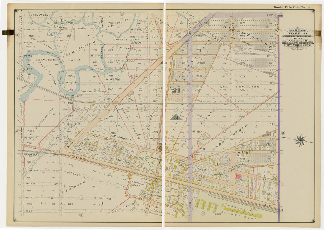 This old map of Image 12 of Atlas of the Brooklyn Borough of the City of New York : Originally Kings Co., Complete In Three Volumes : Based Upon Official Maps and Plans On File In the Various City Offices In the Municipal Building and Registers Office (H