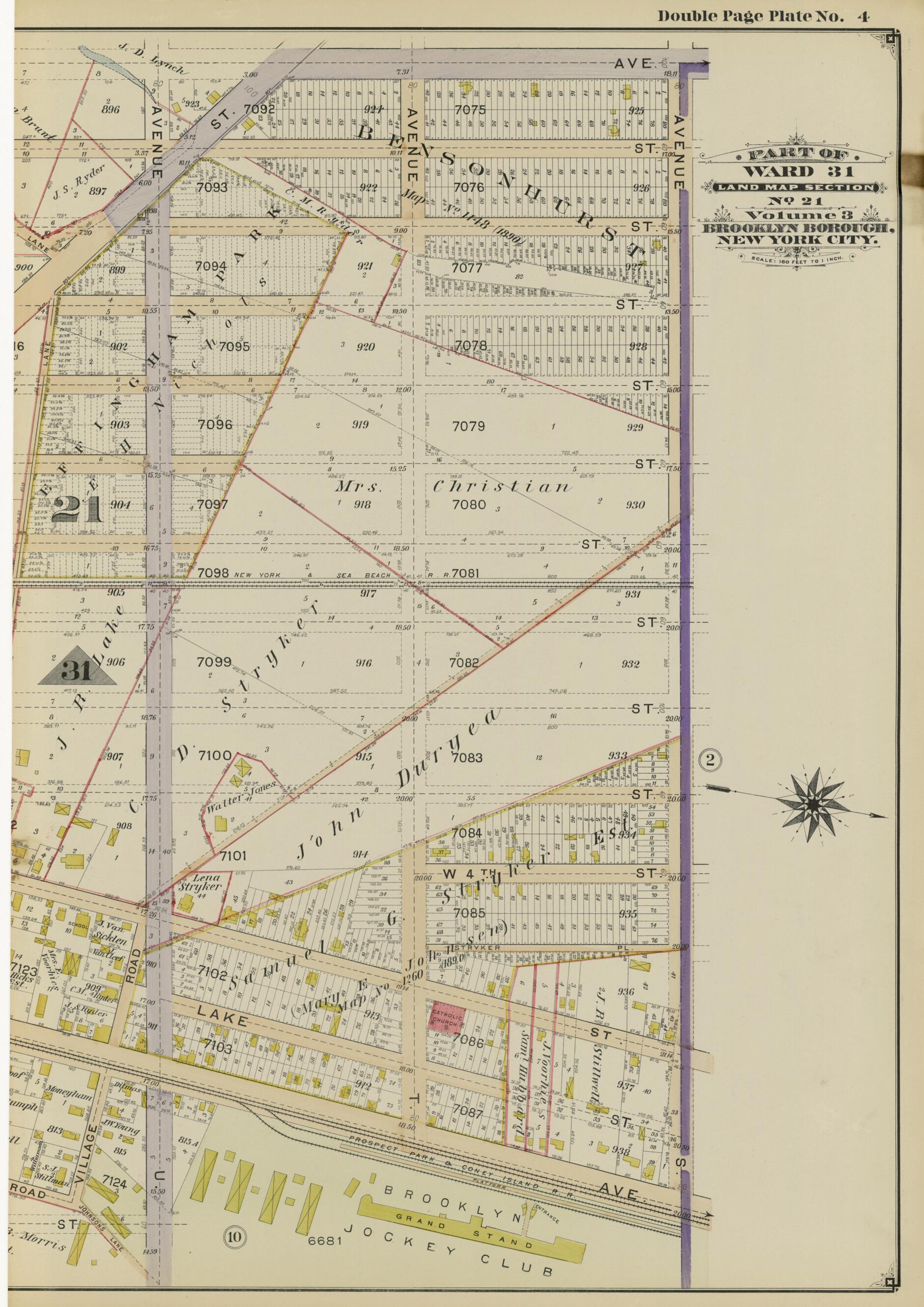 This old map of Image 13 of Atlas of the Brooklyn Borough of the City of New York : Originally Kings Co., Complete In Three Volumes : Based Upon Official Maps and Plans On File In the Various City Offices In the Municipal Building and Registers Office (H