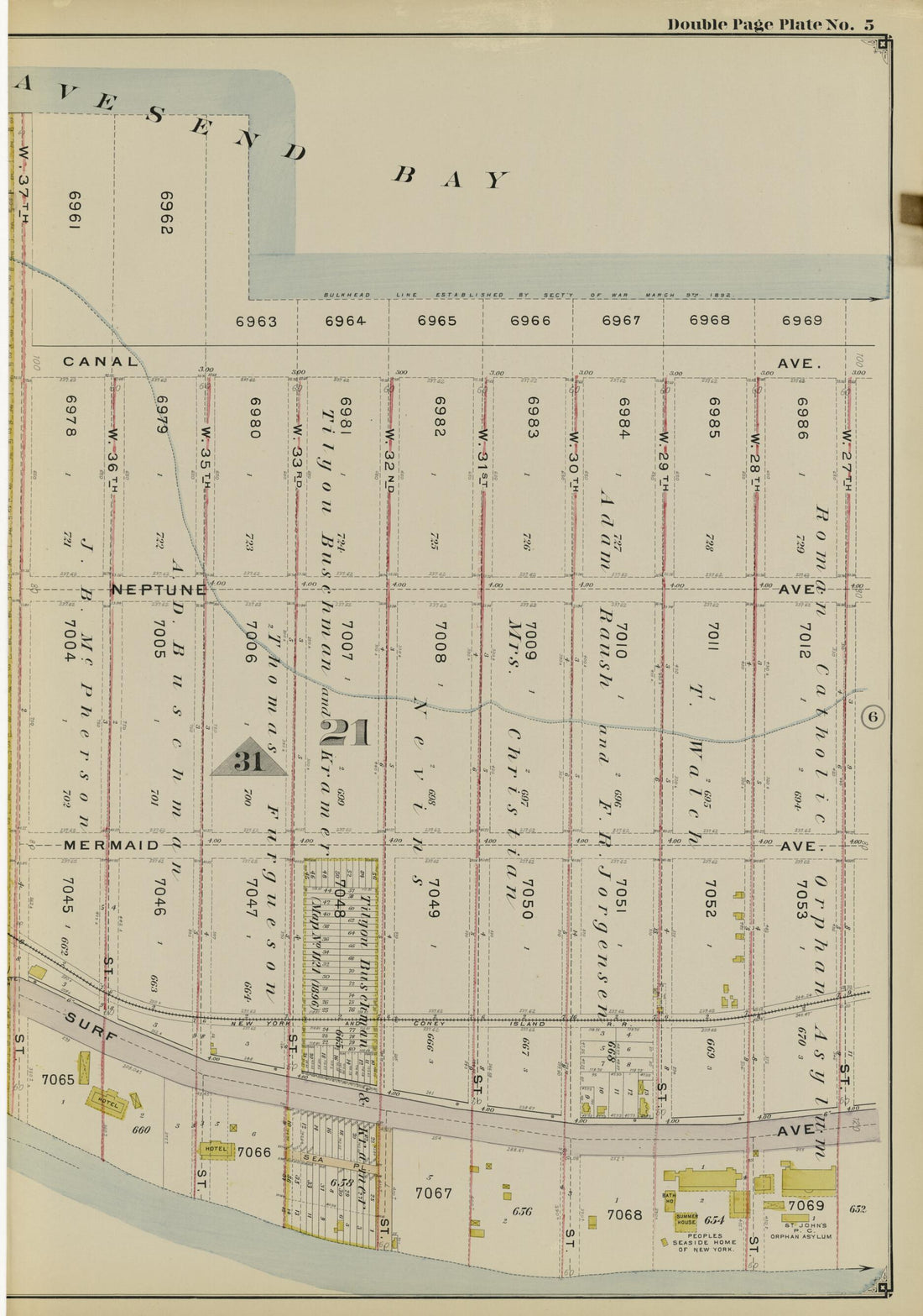 This old map of Image 15 of Atlas of the Brooklyn Borough of the City of New York : Originally Kings Co., Complete In Three Volumes : Based Upon Official Maps and Plans On File In the Various City Offices In the Municipal Building and Registers Office (H
