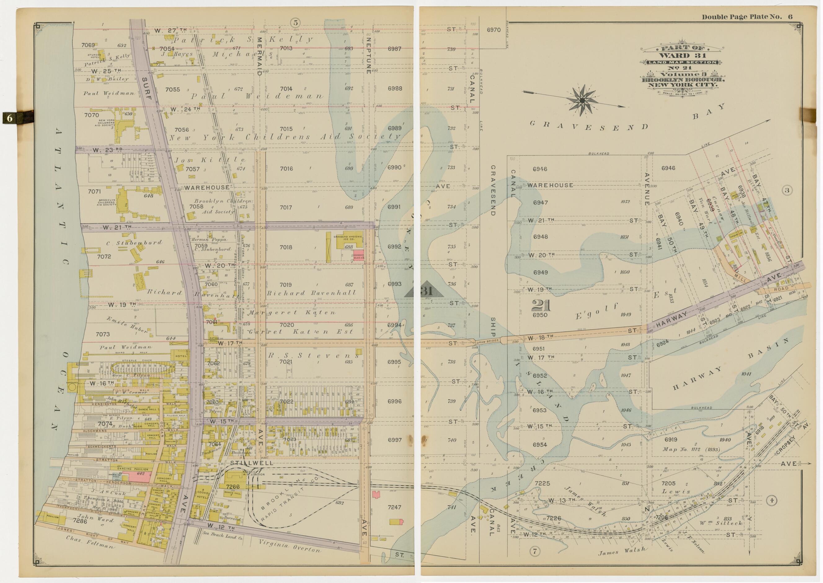 This old map of Image 16 of Atlas of the Brooklyn Borough of the City of New York : Originally Kings Co., Complete In Three Volumes : Based Upon Official Maps and Plans On File In the Various City Offices In the Municipal Building and Registers Office (H