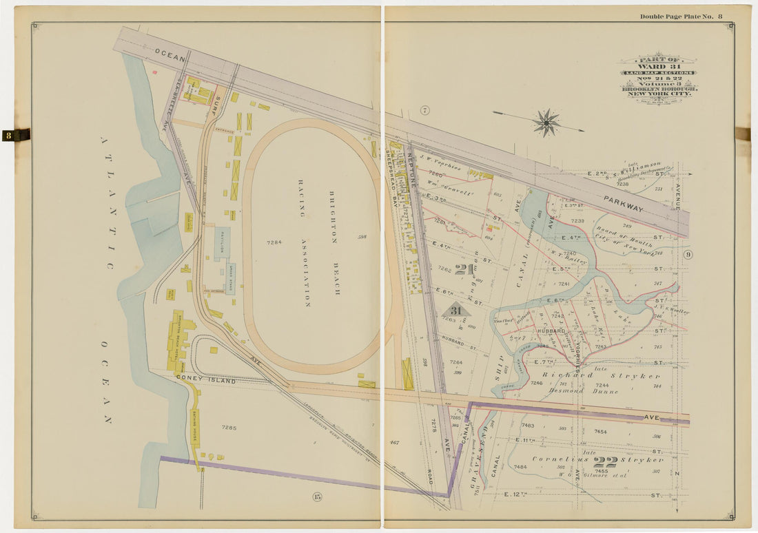 This old map of Image 20 of Atlas of the Brooklyn Borough of the City of New York : Originally Kings Co., Complete In Three Volumes : Based Upon Official Maps and Plans On File In the Various City Offices In the Municipal Building and Registers Office (H