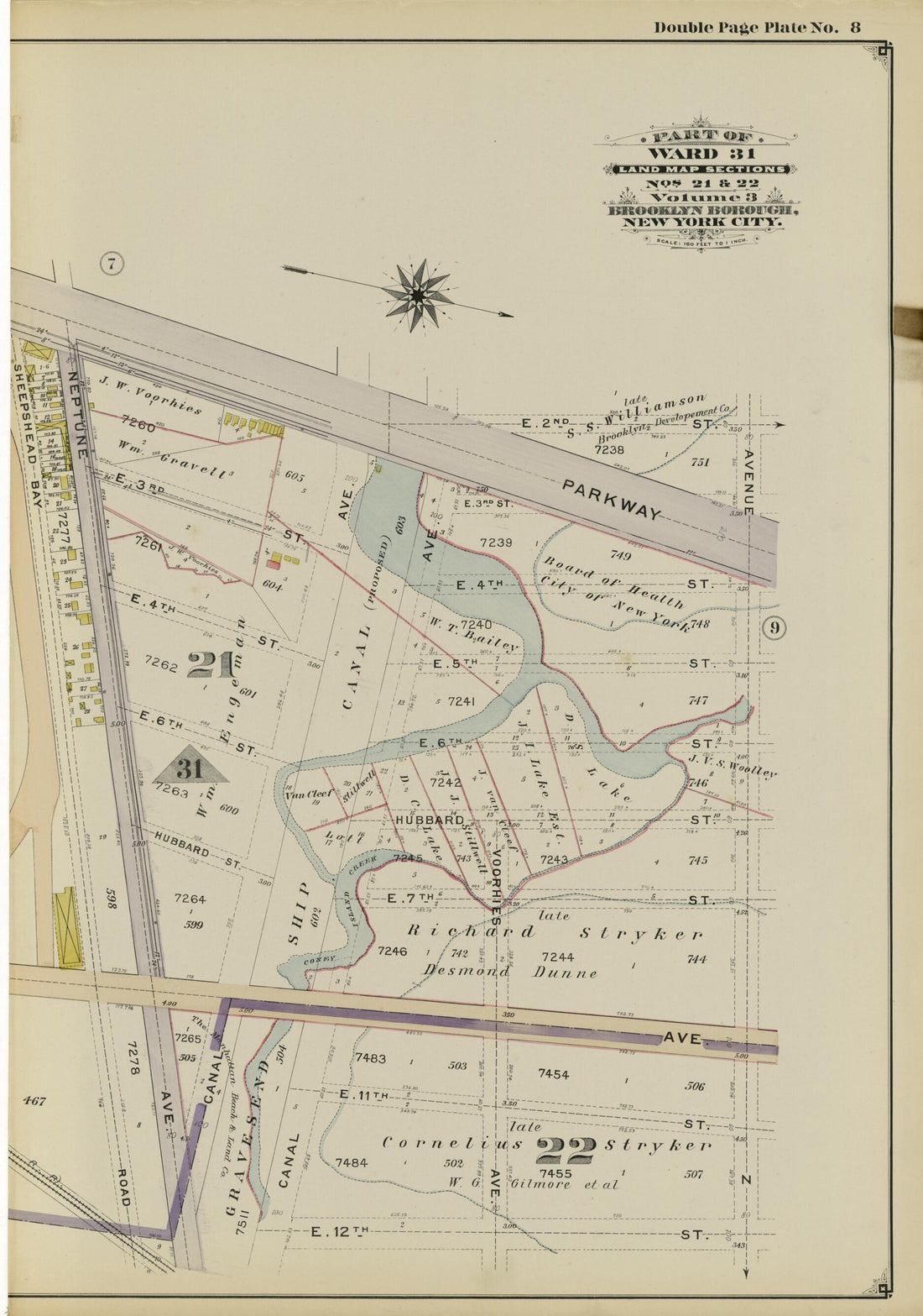 This old map of Image 21 of Atlas of the Brooklyn Borough of the City of New York : Originally Kings Co., Complete In Three Volumes : Based Upon Official Maps and Plans On File In the Various City Offices In the Municipal Building and Registers Office (H
