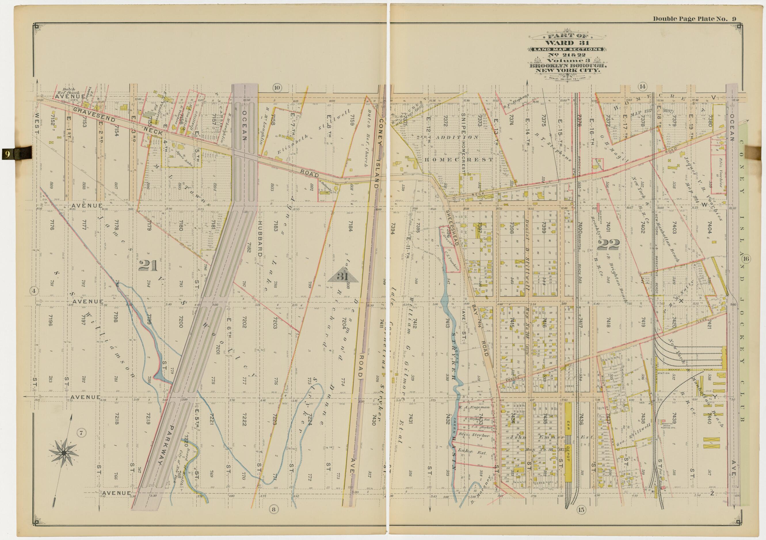 This old map of Image 22 of Atlas of the Brooklyn Borough of the City of New York : Originally Kings Co., Complete In Three Volumes : Based Upon Official Maps and Plans On File In the Various City Offices In the Municipal Building and Registers Office (H
