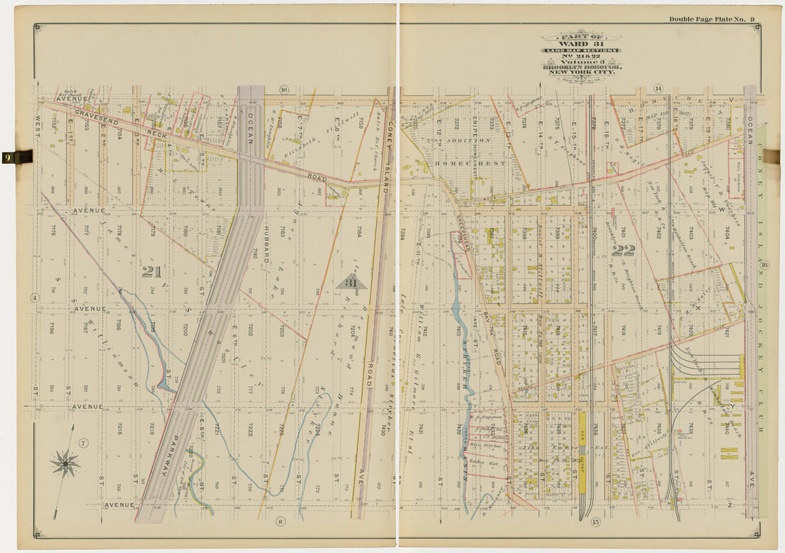 This old map of Image 22 of Atlas of the Brooklyn Borough of the City of New York : Originally Kings Co., Complete In Three Volumes : Based Upon Official Maps and Plans On File In the Various City Offices In the Municipal Building and Registers Office (H