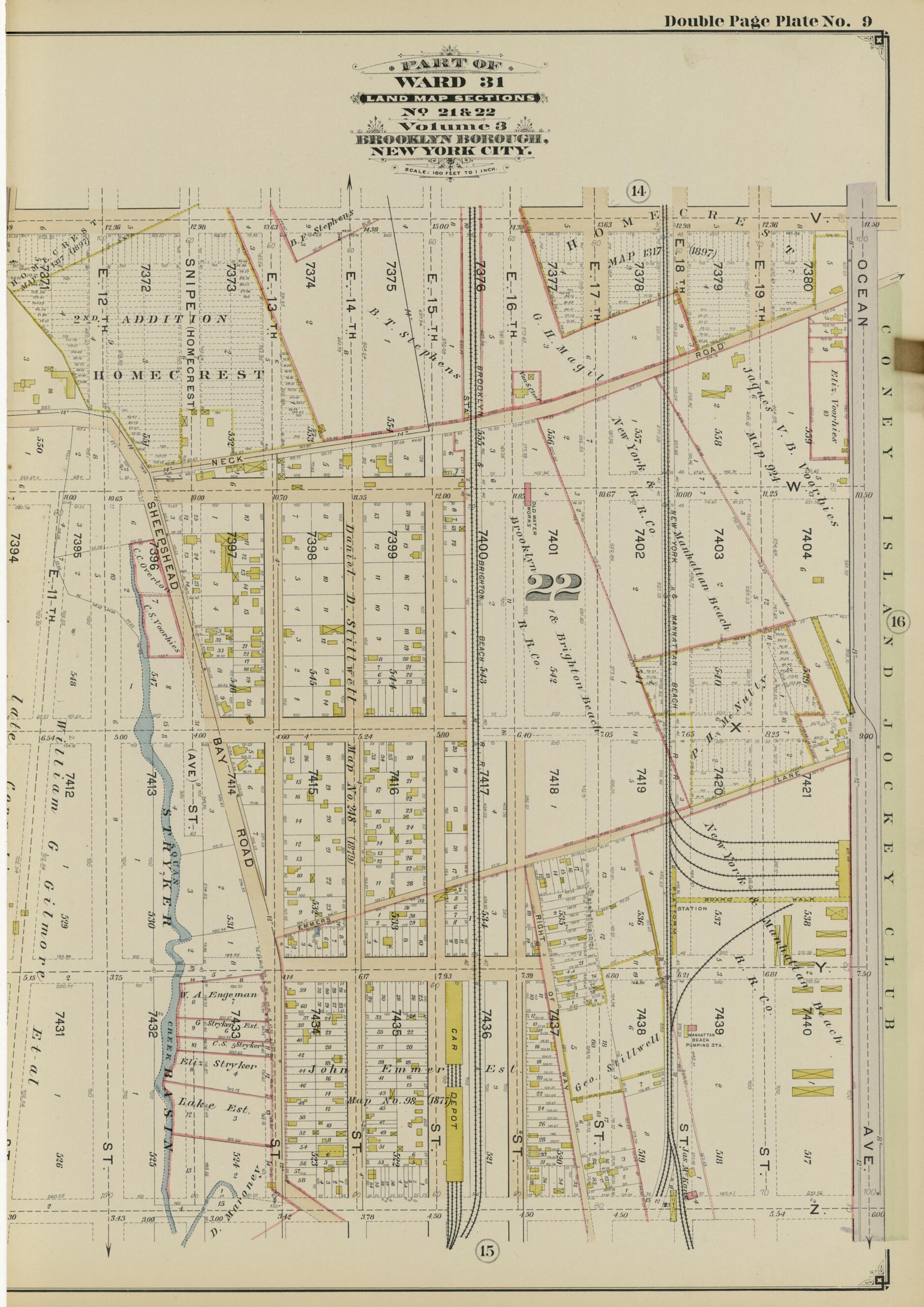 This old map of Image 23 of Atlas of the Brooklyn Borough of the City of New York : Originally Kings Co., Complete In Three Volumes : Based Upon Official Maps and Plans On File In the Various City Offices In the Municipal Building and Registers Office (H