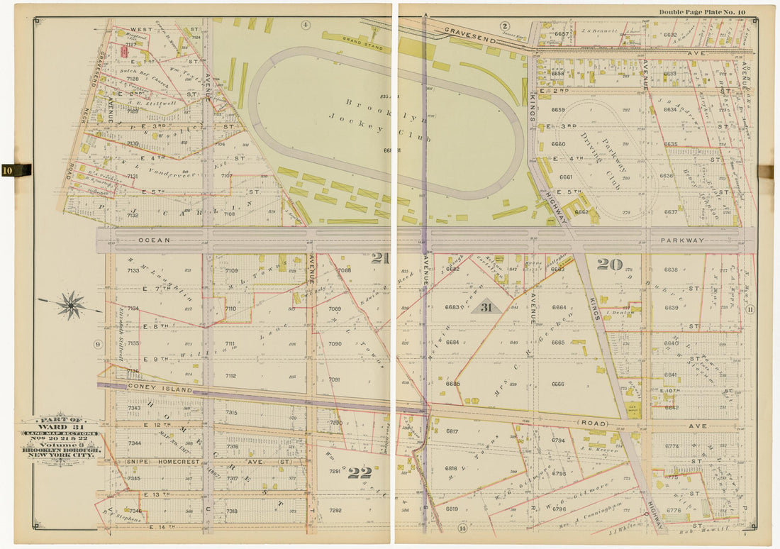 This old map of Image 24 of Atlas of the Brooklyn Borough of the City of New York : Originally Kings Co., Complete In Three Volumes : Based Upon Official Maps and Plans On File In the Various City Offices In the Municipal Building and Registers Office (H
