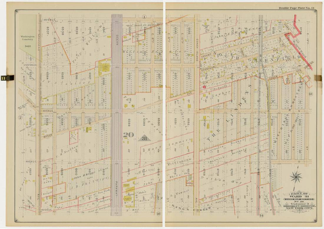This old map of Image 26 of Atlas of the Brooklyn Borough of the City of New York : Originally Kings Co., Complete In Three Volumes : Based Upon Official Maps and Plans On File In the Various City Offices In the Municipal Building and Registers Office (H
