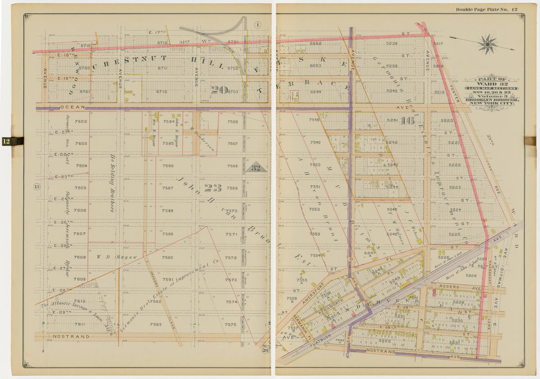 This old map of Image 28 of Atlas of the Brooklyn Borough of the City of New York : Originally Kings Co., Complete In Three Volumes : Based Upon Official Maps and Plans On File In the Various City Offices In the Municipal Building and Registers Office (H