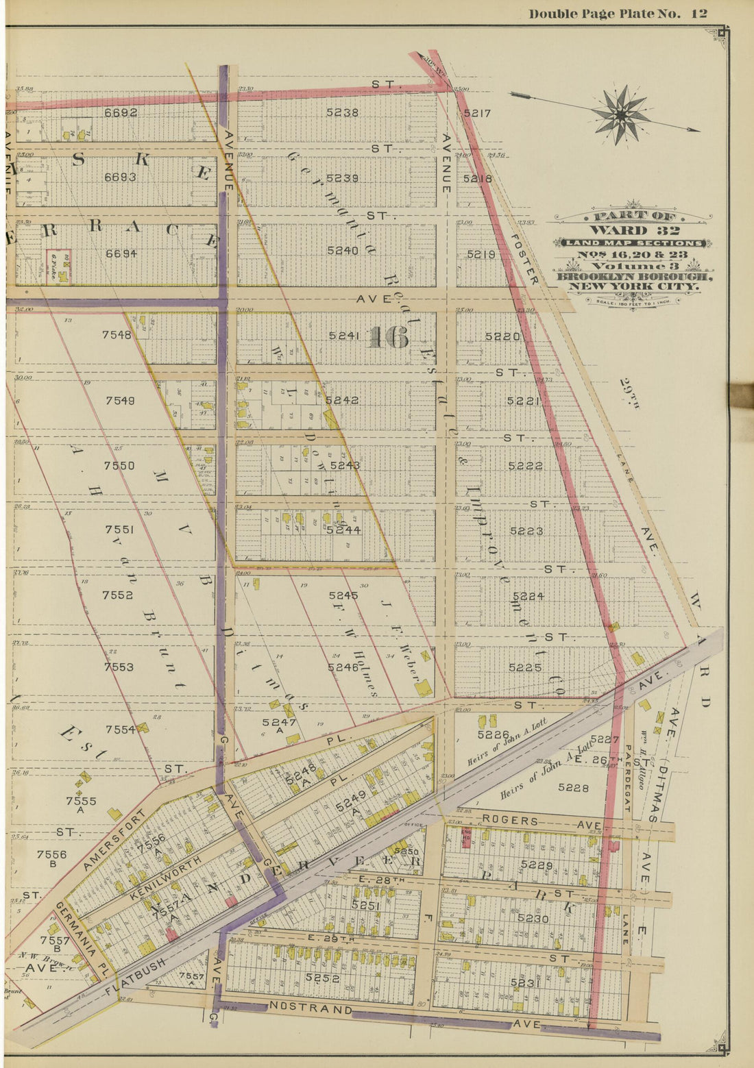 This old map of Image 29 of Atlas of the Brooklyn Borough of the City of New York : Originally Kings Co., Complete In Three Volumes : Based Upon Official Maps and Plans On File In the Various City Offices In the Municipal Building and Registers Office (H