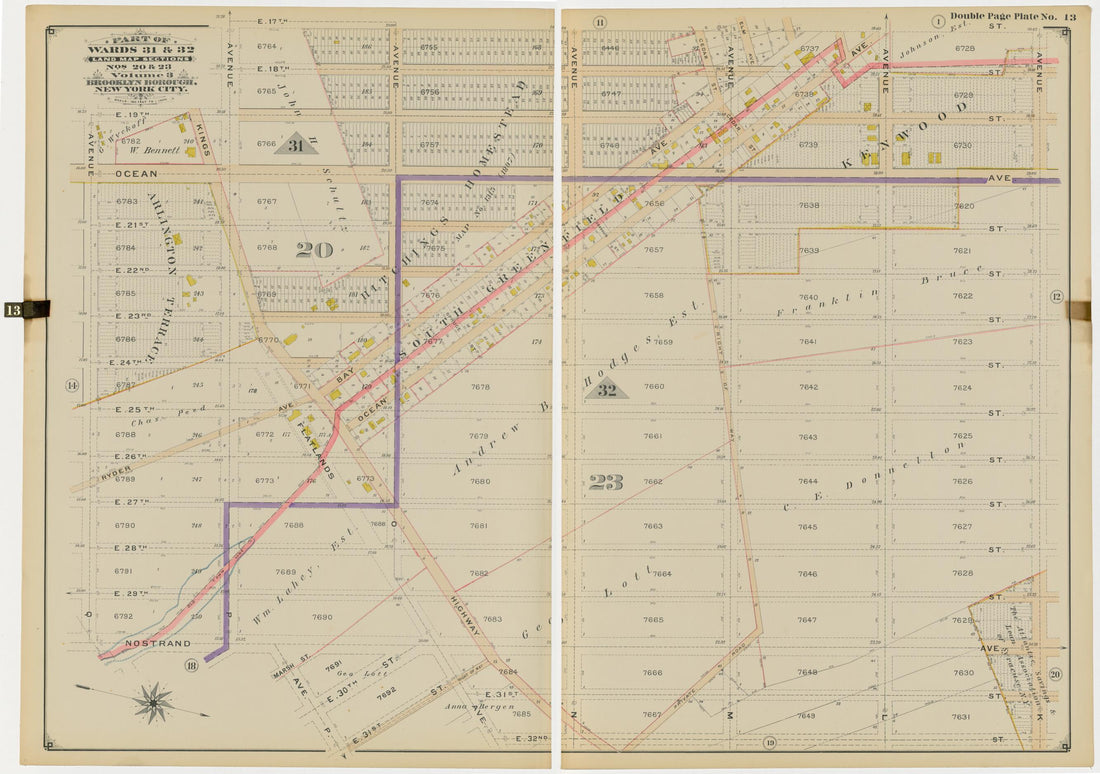 This old map of Image 30 of Atlas of the Brooklyn Borough of the City of New York : Originally Kings Co., Complete In Three Volumes : Based Upon Official Maps and Plans On File In the Various City Offices In the Municipal Building and Registers Office (H