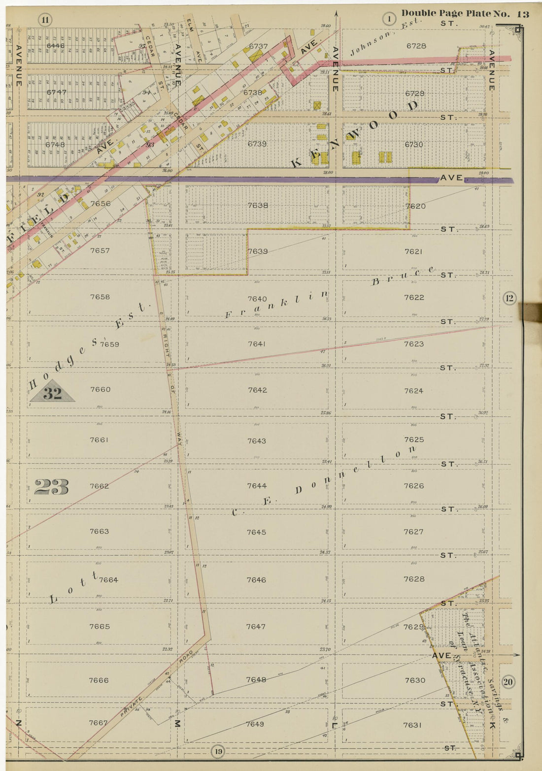 This old map of Image 31 of Atlas of the Brooklyn Borough of the City of New York : Originally Kings Co., Complete In Three Volumes : Based Upon Official Maps and Plans On File In the Various City Offices In the Municipal Building and Registers Office (H