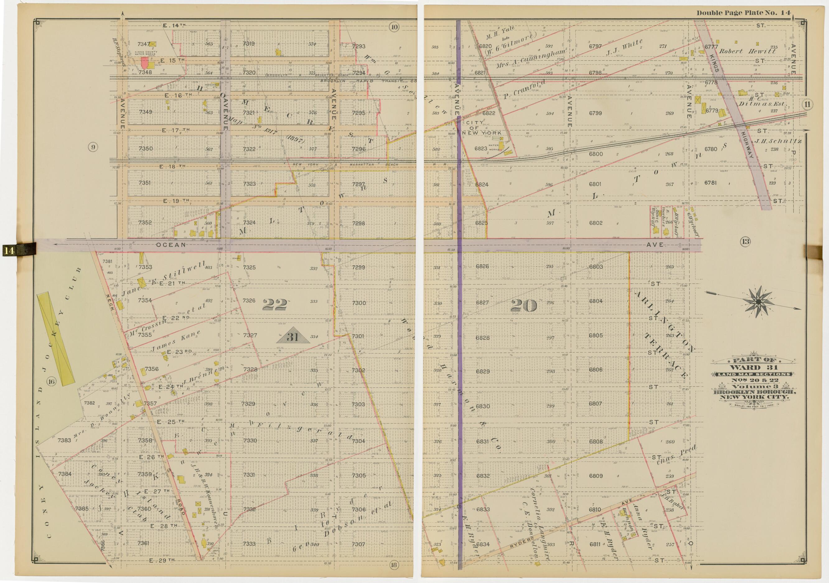 This old map of Image 32 of Atlas of the Brooklyn Borough of the City of New York : Originally Kings Co., Complete In Three Volumes : Based Upon Official Maps and Plans On File In the Various City Offices In the Municipal Building and Registers Office (H