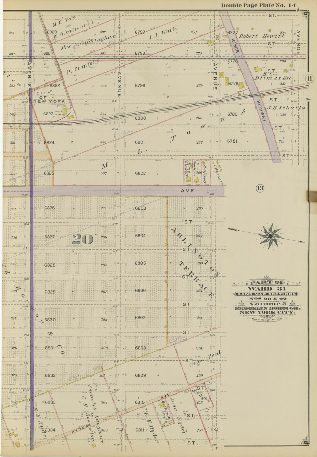 This old map of Image 33 of Atlas of the Brooklyn Borough of the City of New York : Originally Kings Co., Complete In Three Volumes : Based Upon Official Maps and Plans On File In the Various City Offices In the Municipal Building and Registers Office (H