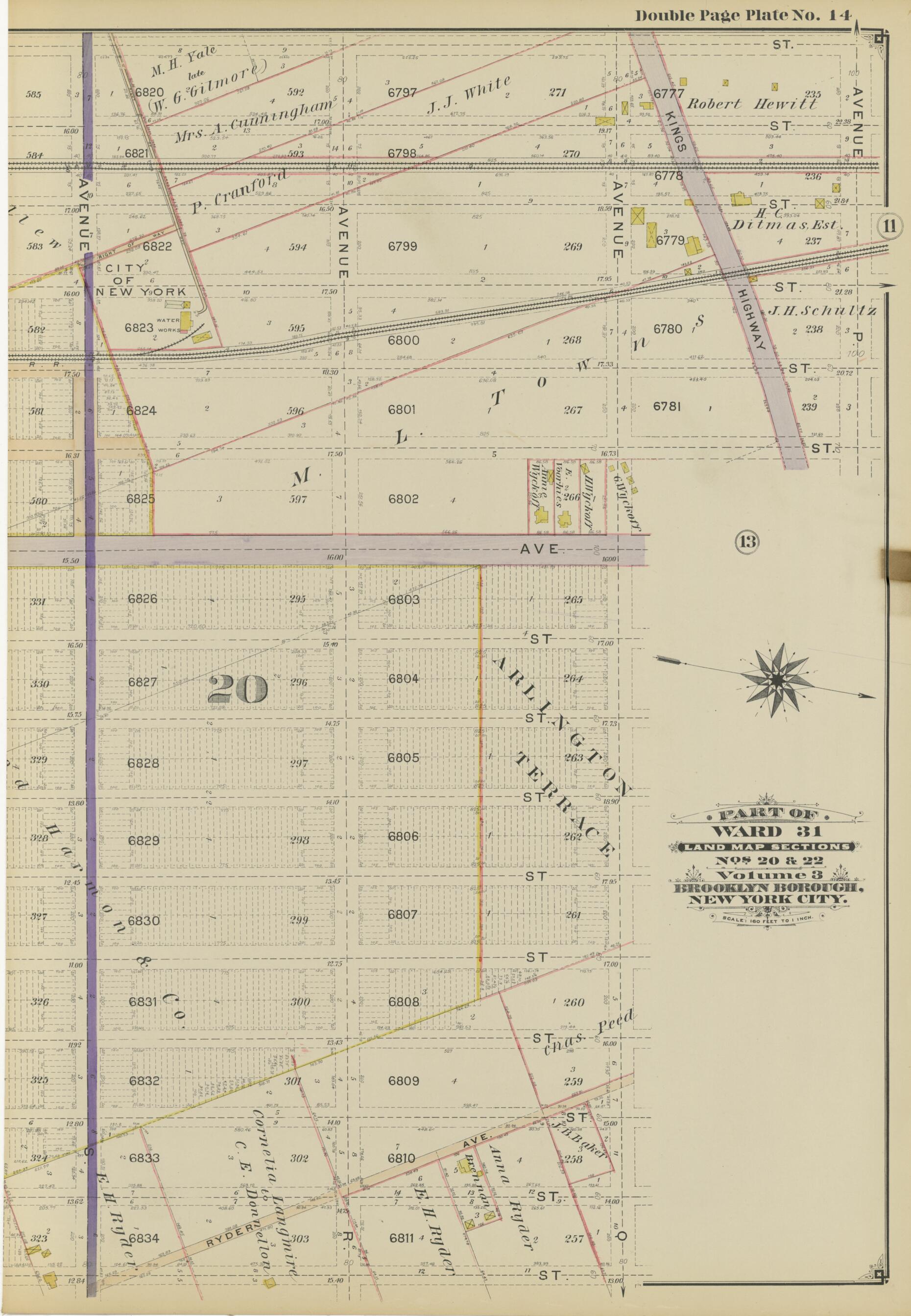 This old map of Image 33 of Atlas of the Brooklyn Borough of the City of New York : Originally Kings Co., Complete In Three Volumes : Based Upon Official Maps and Plans On File In the Various City Offices In the Municipal Building and Registers Office (H
