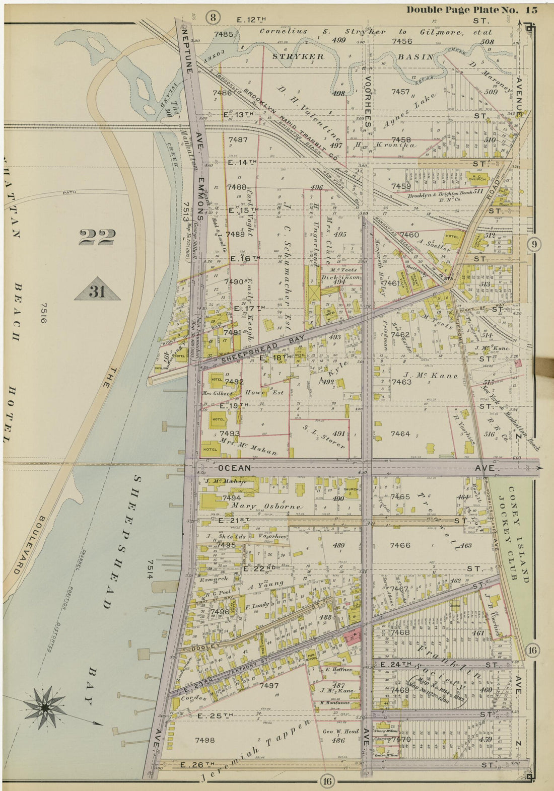 This old map of Image 35 of Atlas of the Brooklyn Borough of the City of New York : Originally Kings Co., Complete In Three Volumes : Based Upon Official Maps and Plans On File In the Various City Offices In the Municipal Building and Registers Office (H