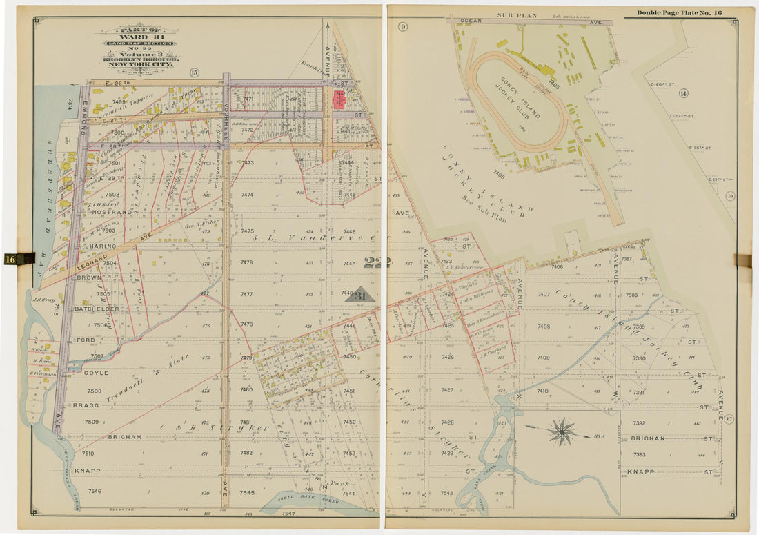 This old map of Image 36 of Atlas of the Brooklyn Borough of the City of New York : Originally Kings Co., Complete In Three Volumes : Based Upon Official Maps and Plans On File In the Various City Offices In the Municipal Building and Registers Office (H