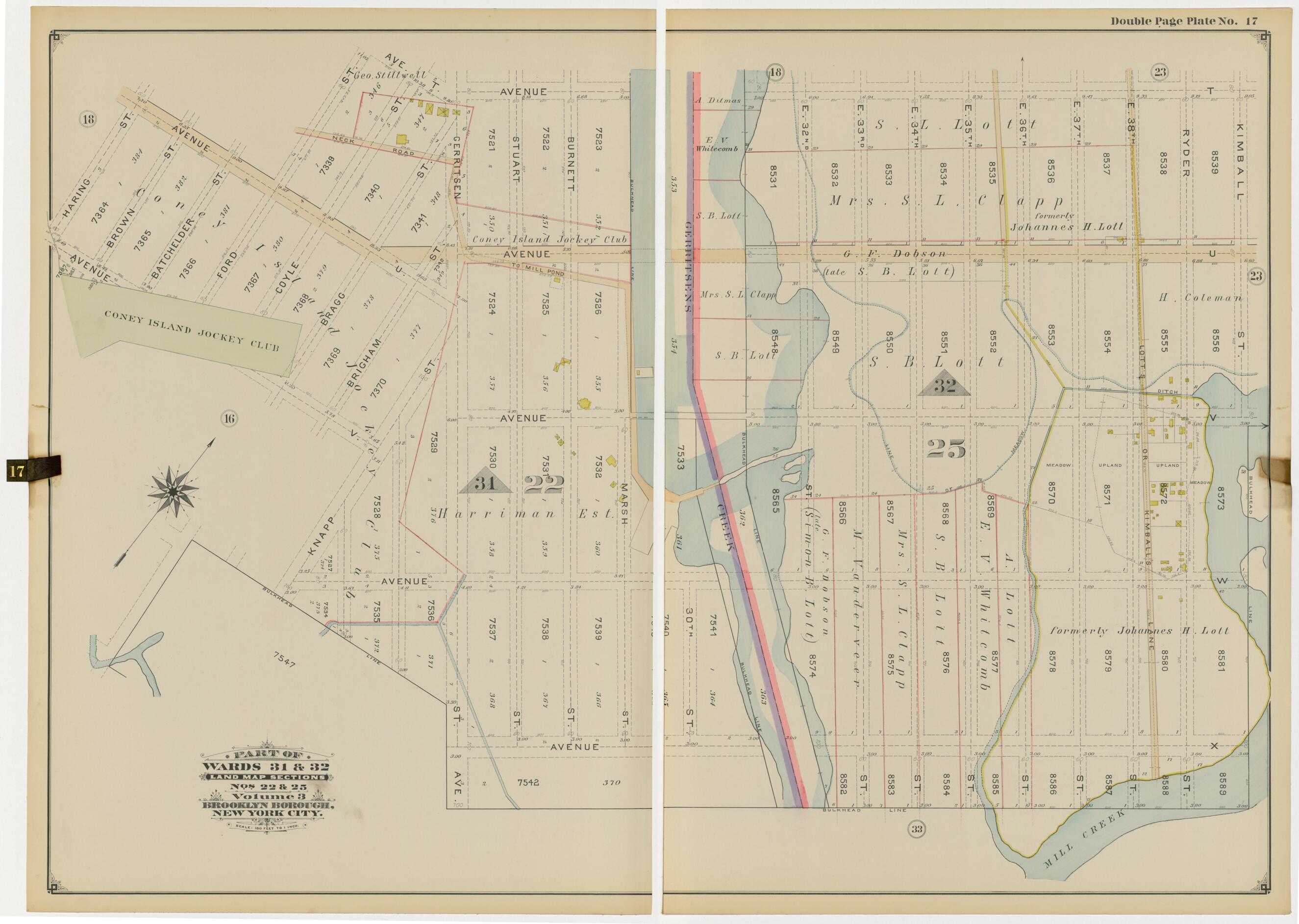 This old map of Image 38 of Atlas of the Brooklyn Borough of the City of New York : Originally Kings Co., Complete In Three Volumes : Based Upon Official Maps and Plans On File In the Various City Offices In the Municipal Building and Registers Office (H
