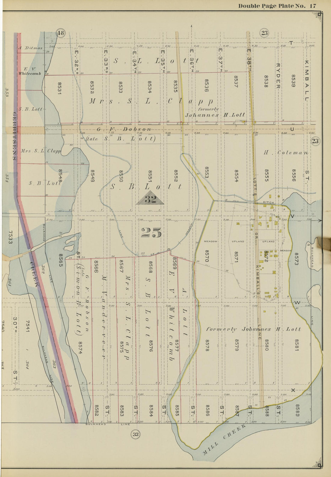 This old map of Image 39 of Atlas of the Brooklyn Borough of the City of New York : Originally Kings Co., Complete In Three Volumes : Based Upon Official Maps and Plans On File In the Various City Offices In the Municipal Building and Registers Office (H