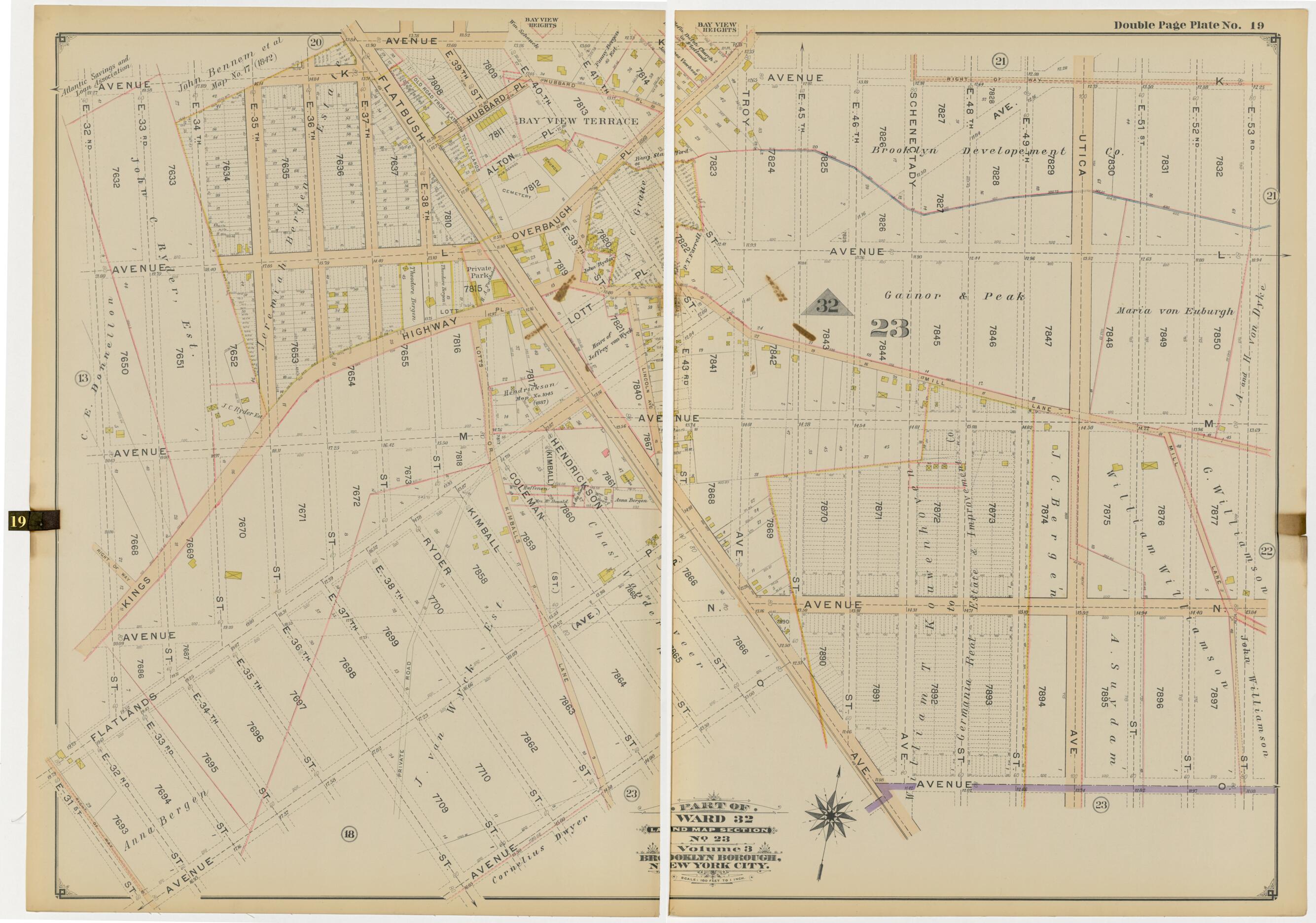 This old map of Image 42 of Atlas of the Brooklyn Borough of the City of New York : Originally Kings Co., Complete In Three Volumes : Based Upon Official Maps and Plans On File In the Various City Offices In the Municipal Building and Registers Office (H