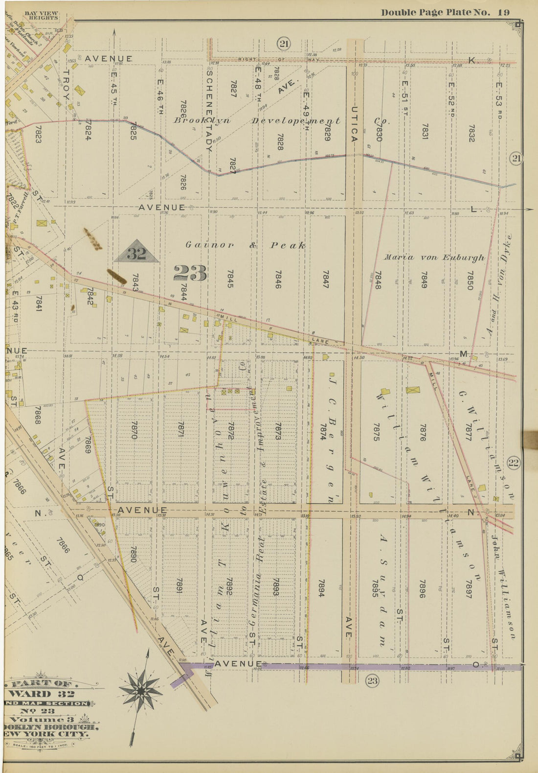 This old map of Image 43 of Atlas of the Brooklyn Borough of the City of New York : Originally Kings Co., Complete In Three Volumes : Based Upon Official Maps and Plans On File In the Various City Offices In the Municipal Building and Registers Office (H
