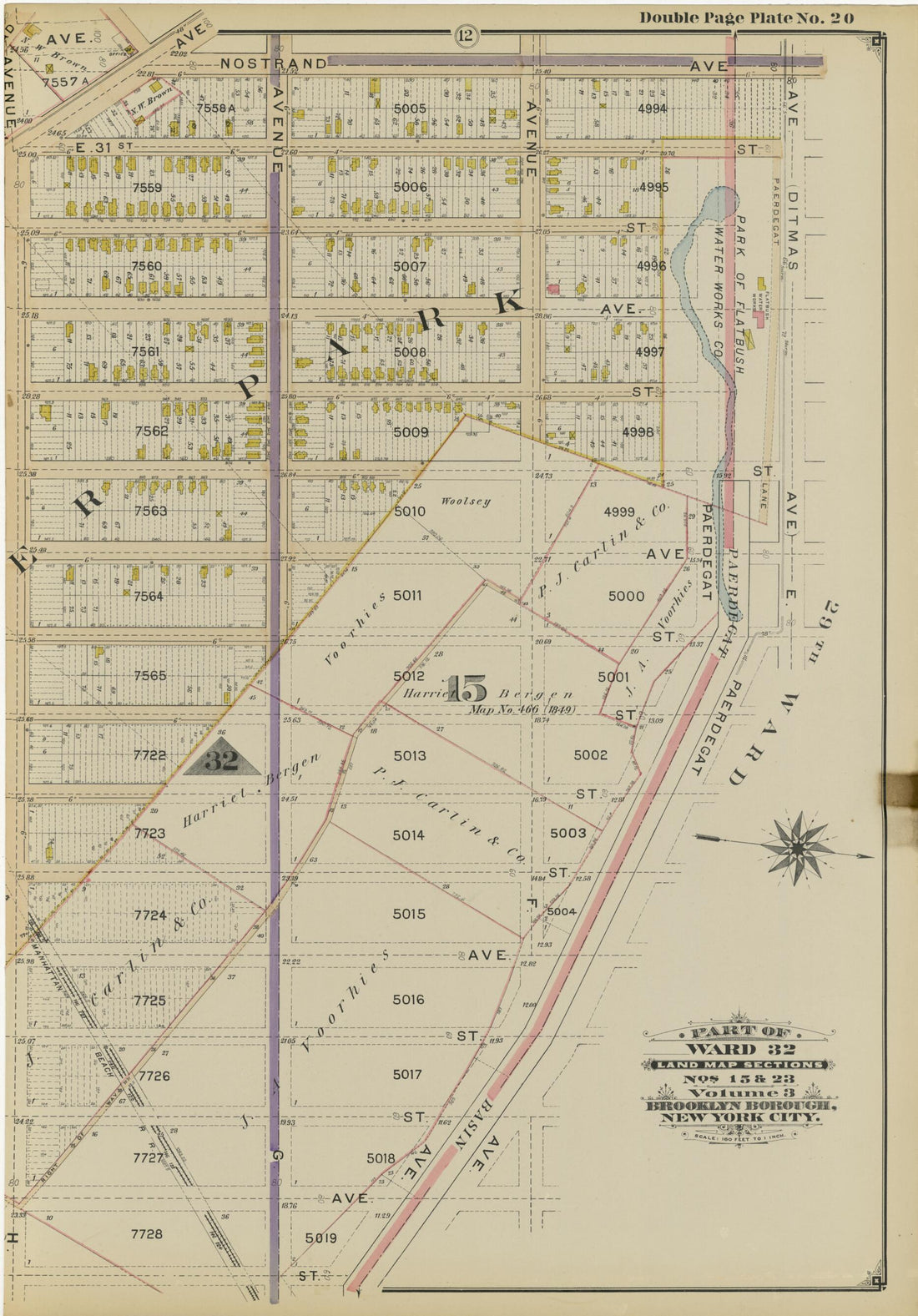 This old map of Image 45 of Atlas of the Brooklyn Borough of the City of New York : Originally Kings Co., Complete In Three Volumes : Based Upon Official Maps and Plans On File In the Various City Offices In the Municipal Building and Registers Office (H