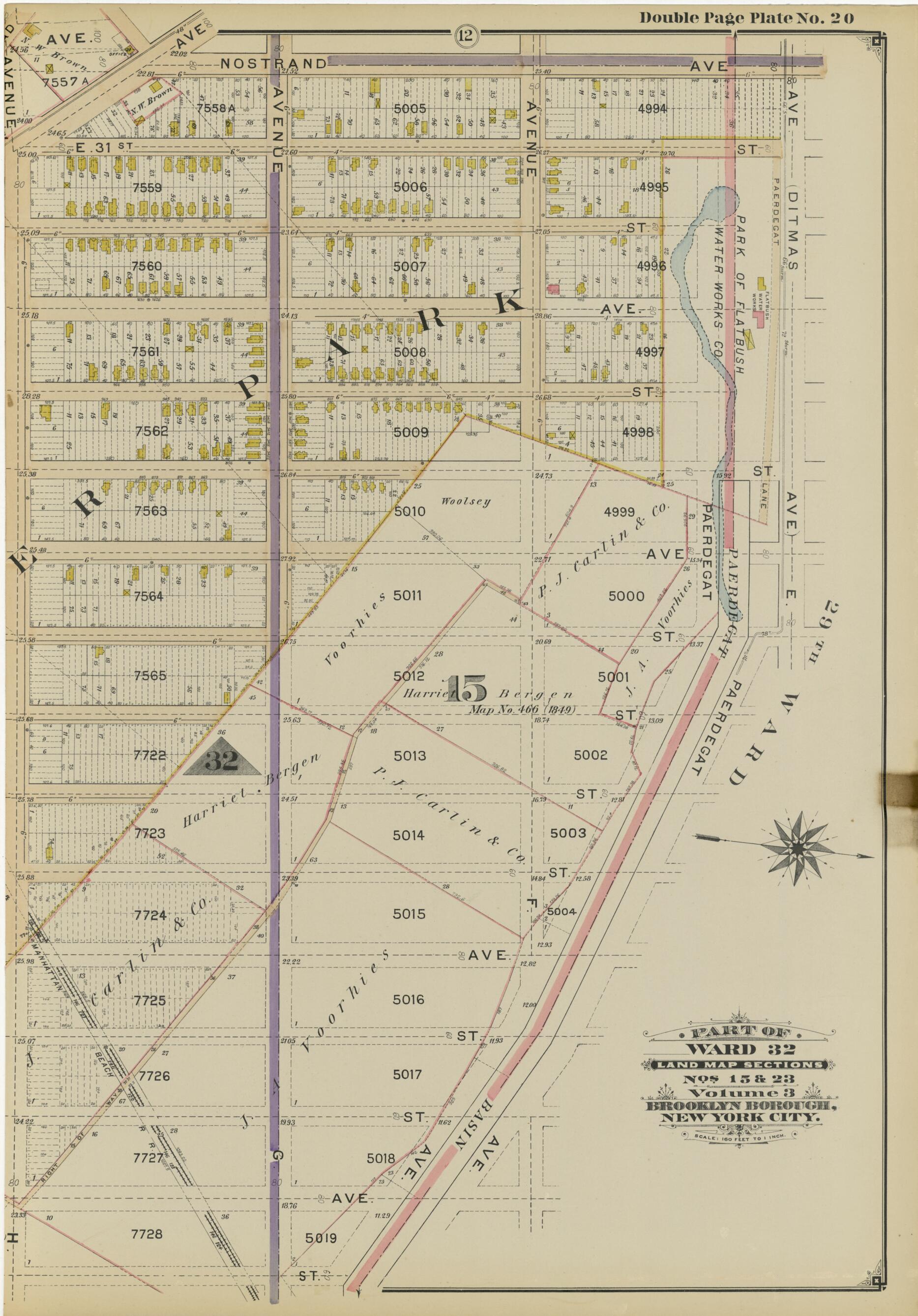 This old map of Image 45 of Atlas of the Brooklyn Borough of the City of New York : Originally Kings Co., Complete In Three Volumes : Based Upon Official Maps and Plans On File In the Various City Offices In the Municipal Building and Registers Office (H