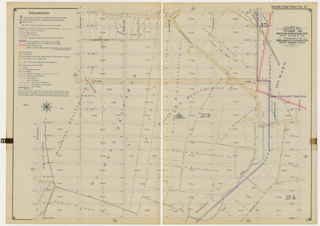 This old map of Image 46 of Atlas of the Brooklyn Borough of the City of New York : Originally Kings Co., Complete In Three Volumes : Based Upon Official Maps and Plans On File In the Various City Offices In the Municipal Building and Registers Office (H