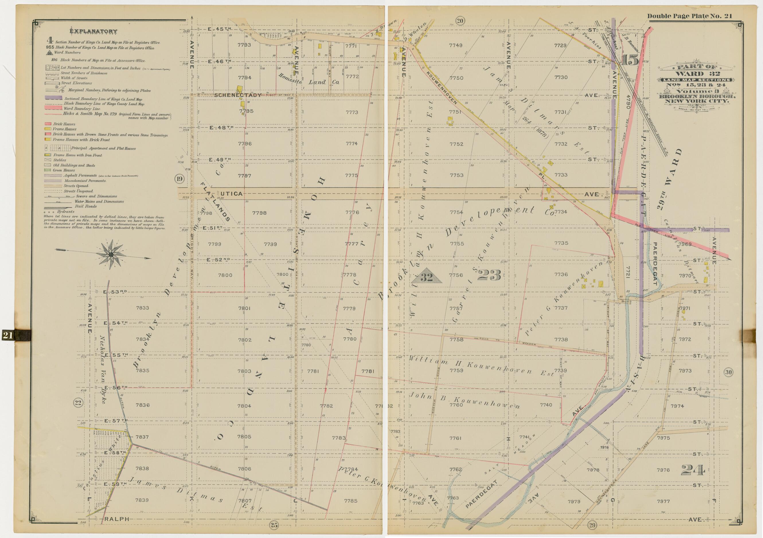 This old map of Image 46 of Atlas of the Brooklyn Borough of the City of New York : Originally Kings Co., Complete In Three Volumes : Based Upon Official Maps and Plans On File In the Various City Offices In the Municipal Building and Registers Office (H