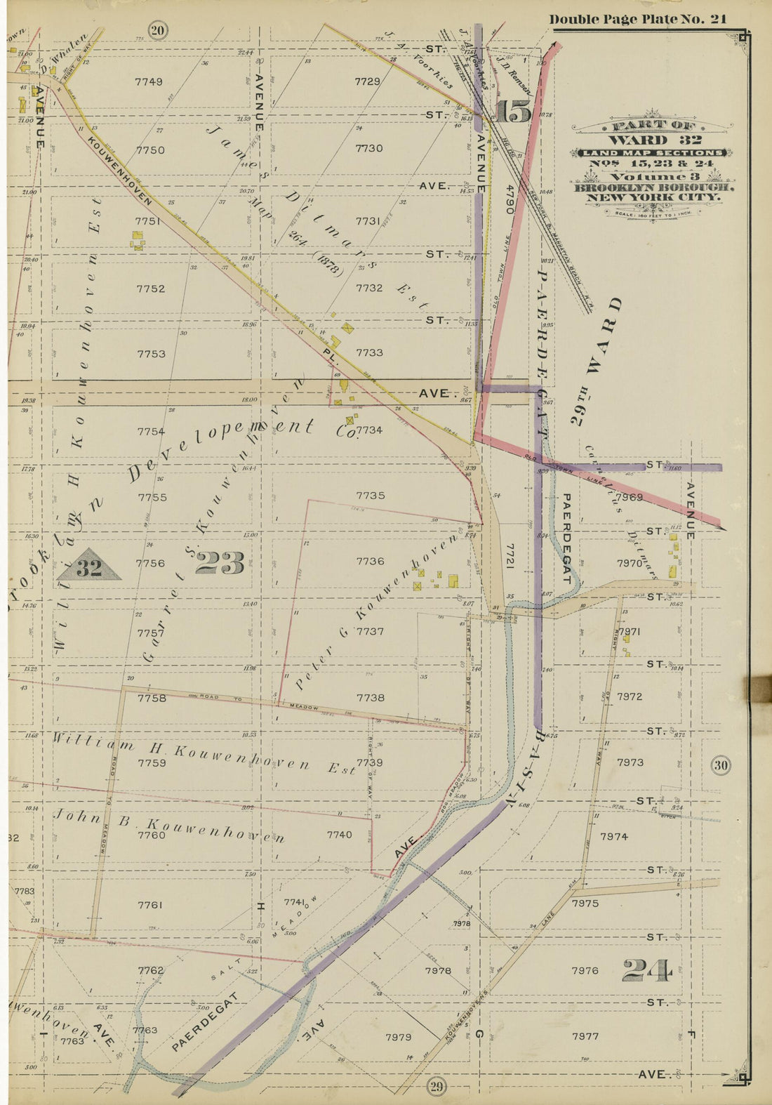 This old map of Image 47 of Atlas of the Brooklyn Borough of the City of New York : Originally Kings Co., Complete In Three Volumes : Based Upon Official Maps and Plans On File In the Various City Offices In the Municipal Building and Registers Office (H