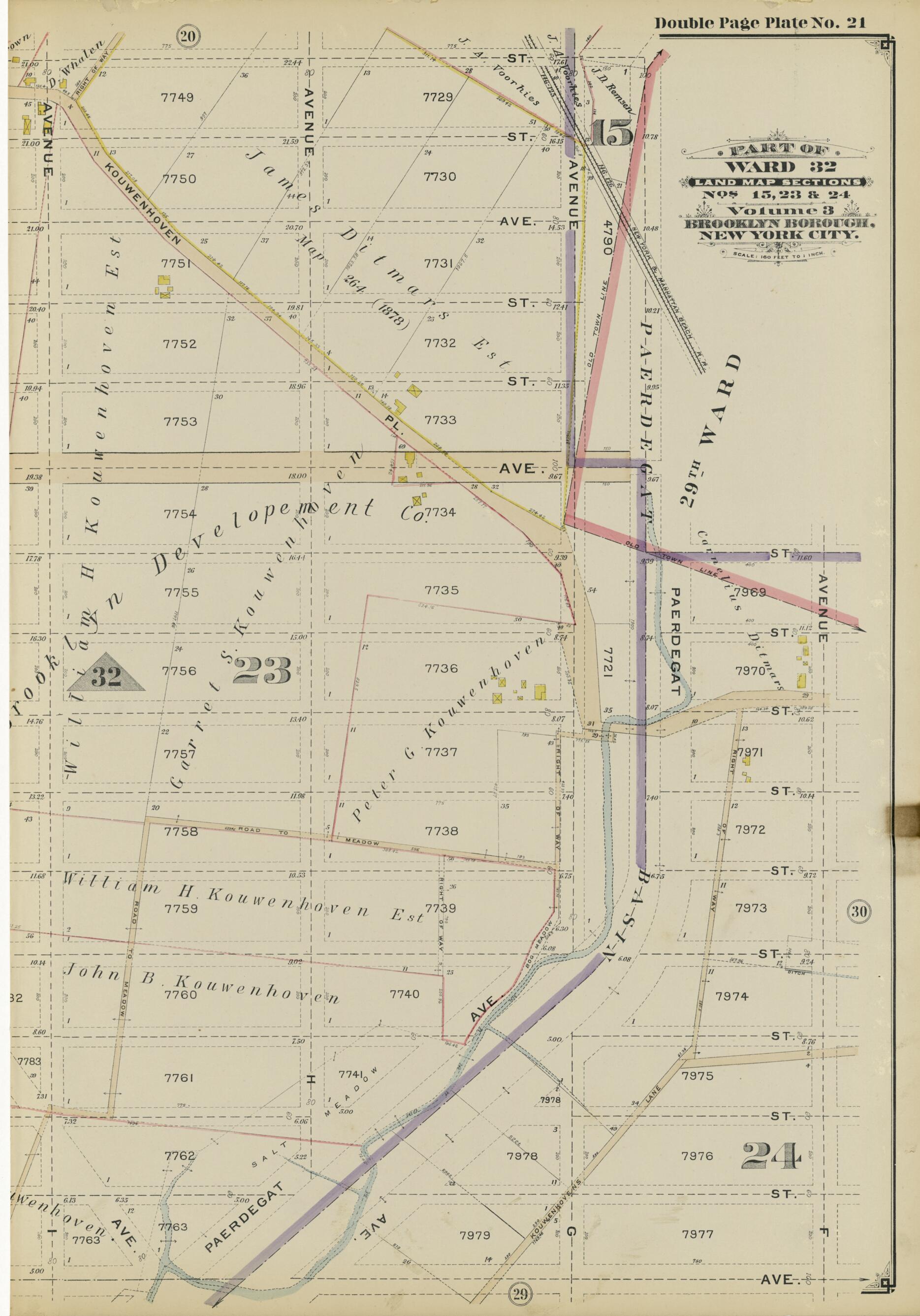 This old map of Image 47 of Atlas of the Brooklyn Borough of the City of New York : Originally Kings Co., Complete In Three Volumes : Based Upon Official Maps and Plans On File In the Various City Offices In the Municipal Building and Registers Office (H