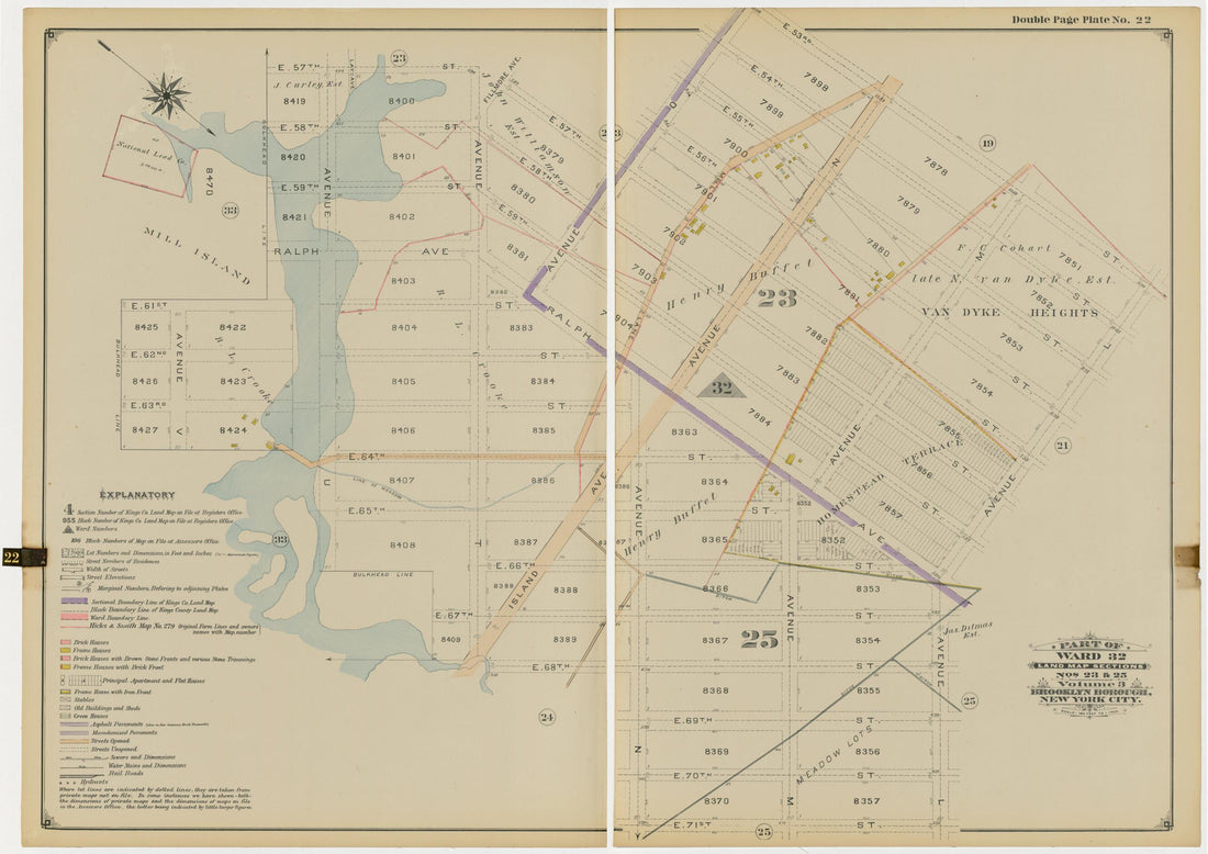 This old map of Image 48 of Atlas of the Brooklyn Borough of the City of New York : Originally Kings Co., Complete In Three Volumes : Based Upon Official Maps and Plans On File In the Various City Offices In the Municipal Building and Registers Office (H
